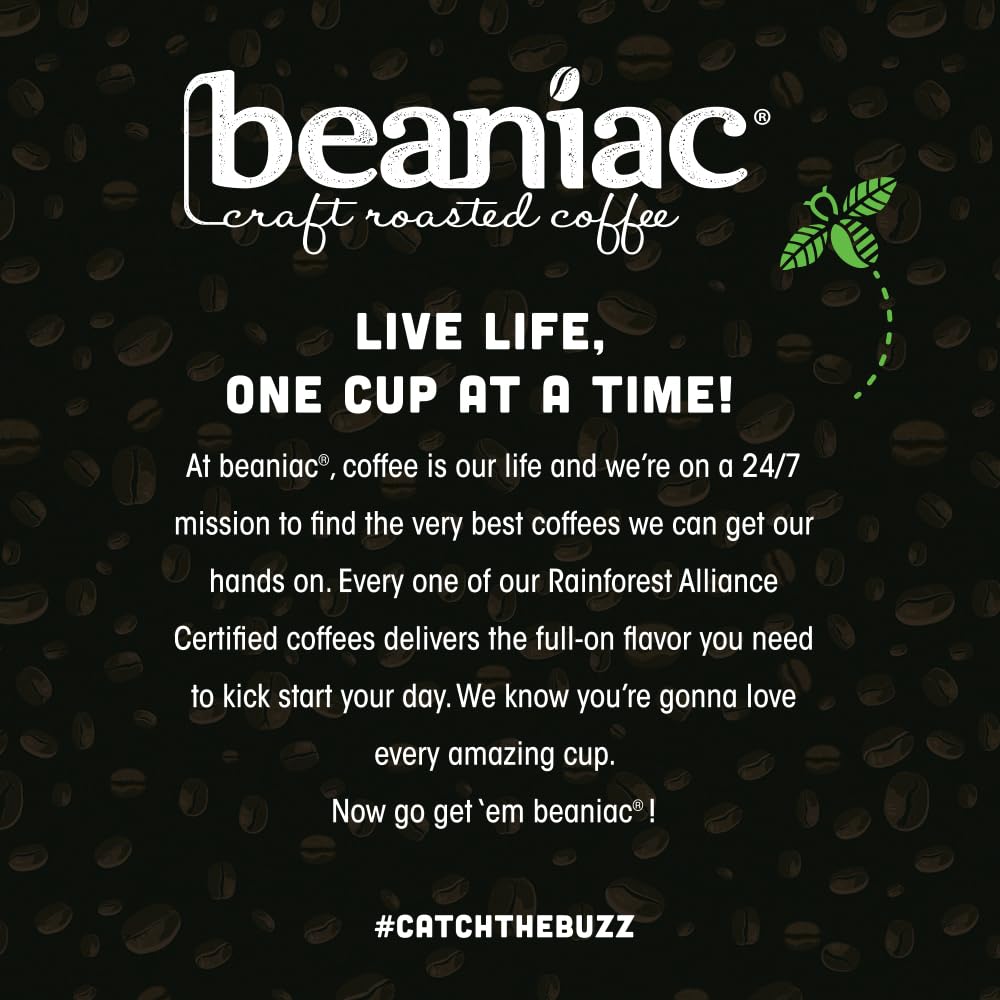 Beaniac Organic Kickstarter Colombian Coffee Pods – Medium-Light Roast, Compostable K-Cups, Keurig Compatible (30 Count)