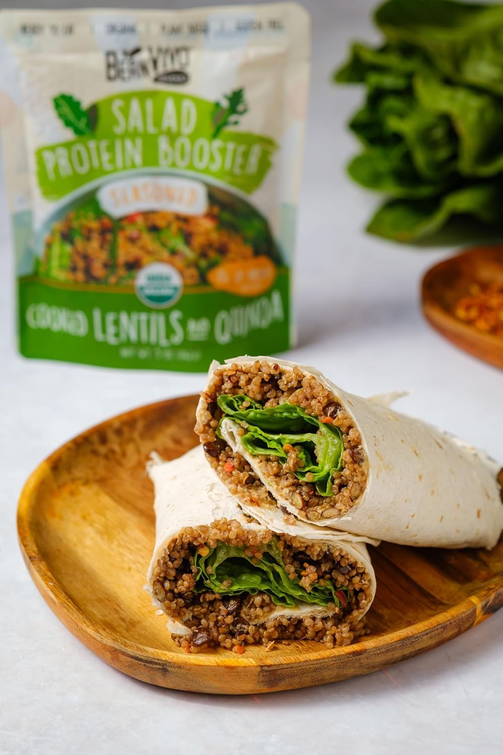 BeanVIVO 6-Pack Salad Protein Booster – Organic Lentils & Quinoa, 10g Plant Protein per 5oz pouch