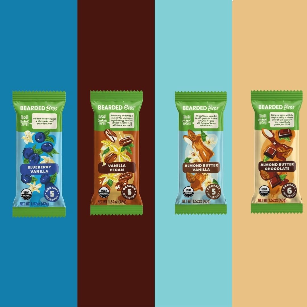 Bearded Brothers Organic Vegan Energy Bars — Gluten & Soy Free, Paleo, Whole30