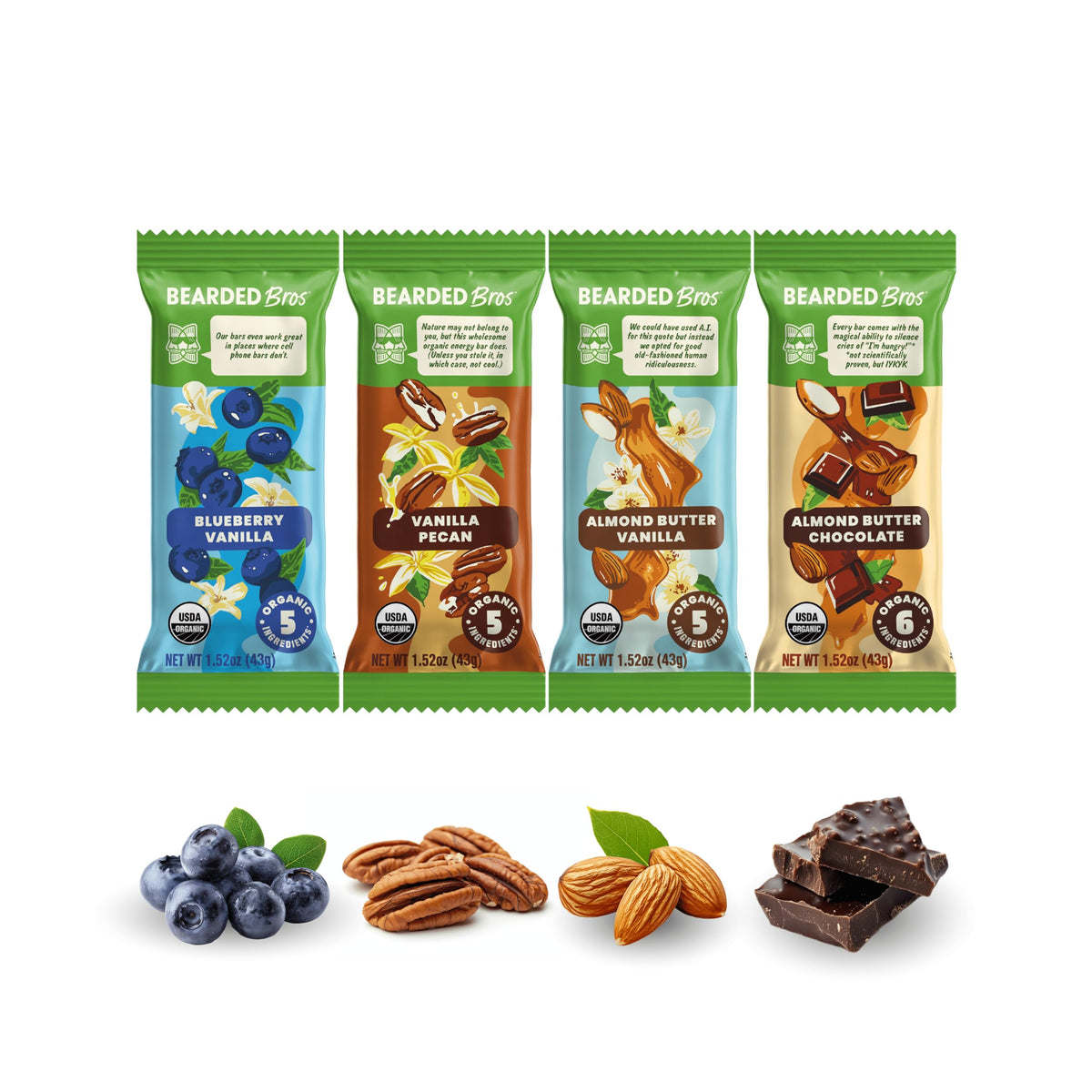 Bearded Brothers Organic Vegan Energy Bars — Gluten & Soy Free, Paleo, Whole30