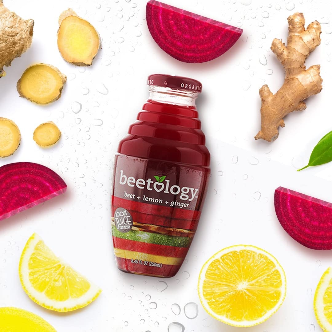 Beetology Organic Beet, Lemon & Ginger Juice — 8.45oz (6 Pack) | 100% Cold Pressed