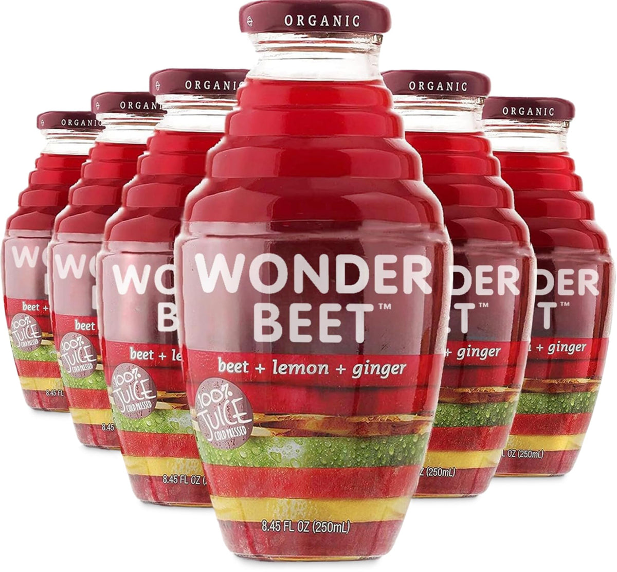 Beetology Organic Beet, Lemon & Ginger Juice — 8.45oz (6 Pack) | 100% Cold Pressed