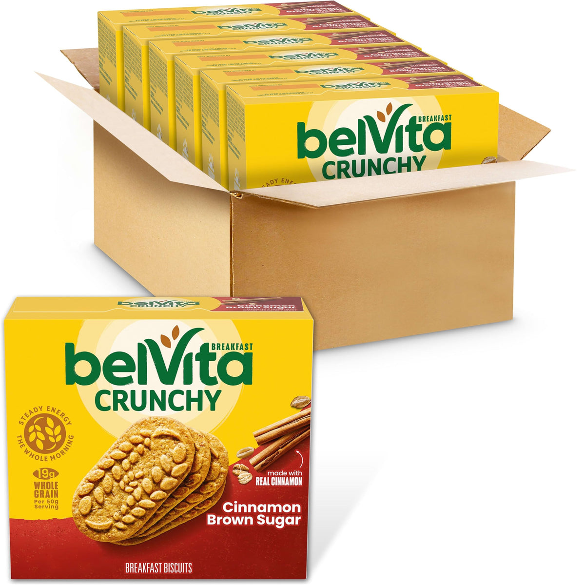 Belvita Cinnamon Brown Sugar Breakfast Biscuits – 30 Packs (6 Boxes)