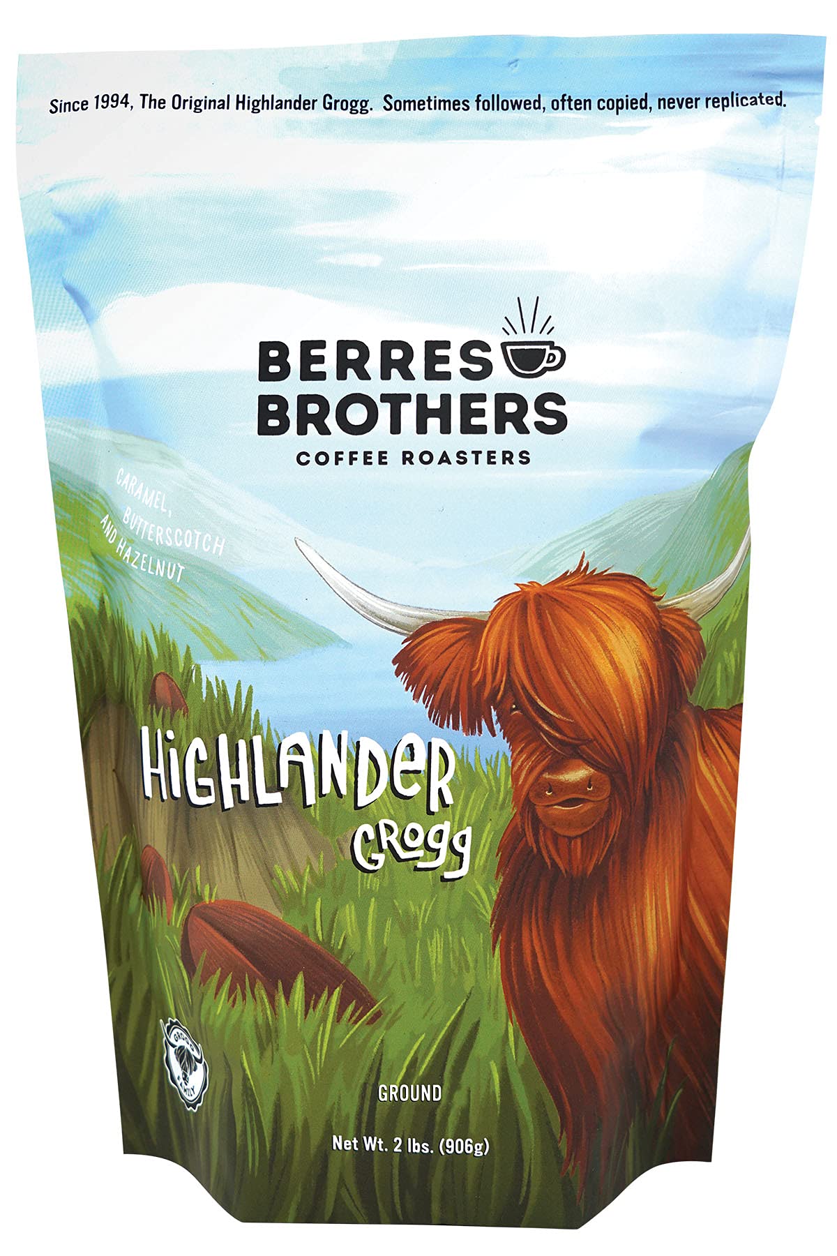 Berres Brothers Highlander Grogg Ground Coffee – 2 lb Bag, Caramel, Butterscotch & Hazelnut, Medium Roast