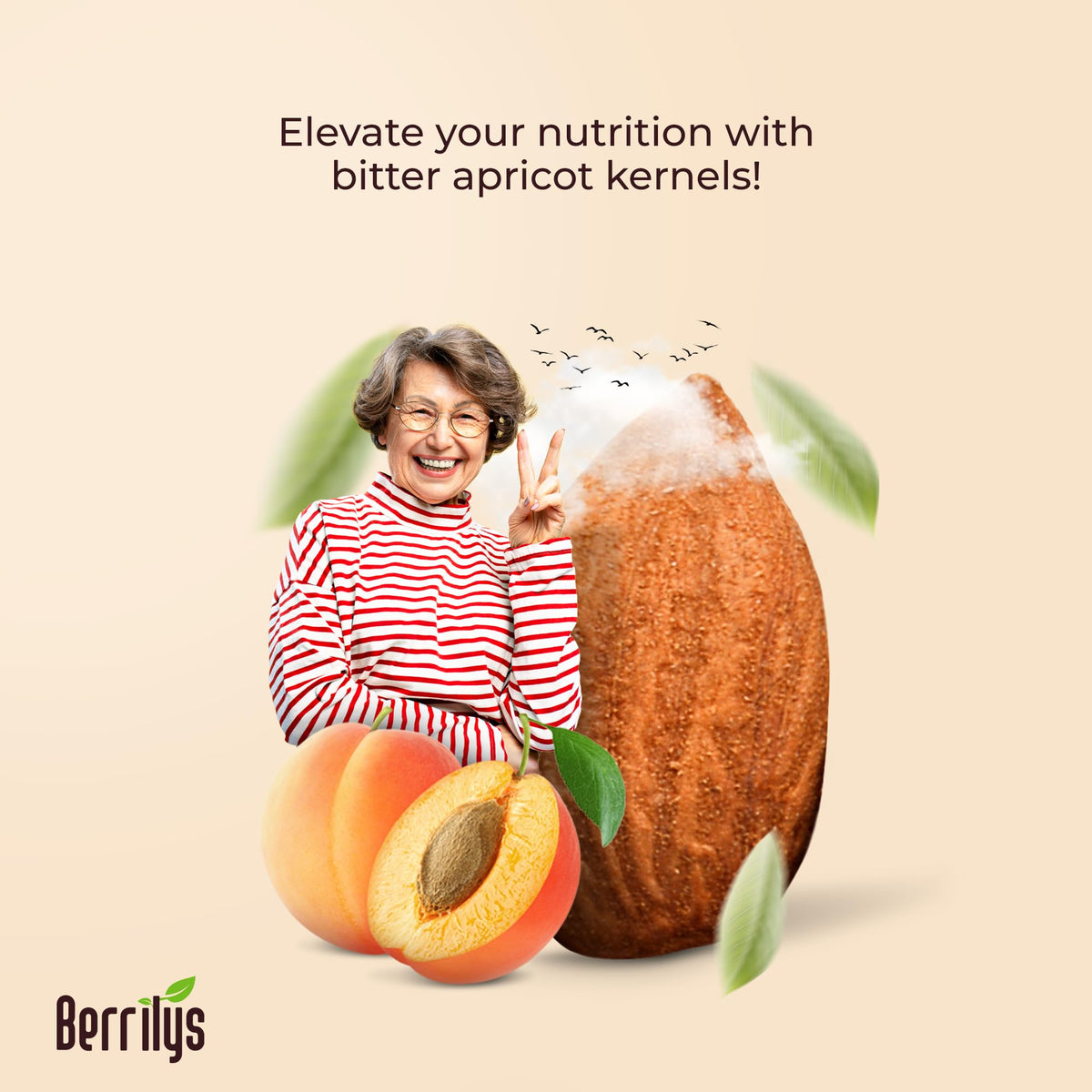 Berrilys Organic Bitter Apricot Kernels – USDA Organic, Non-GMO, 16 oz