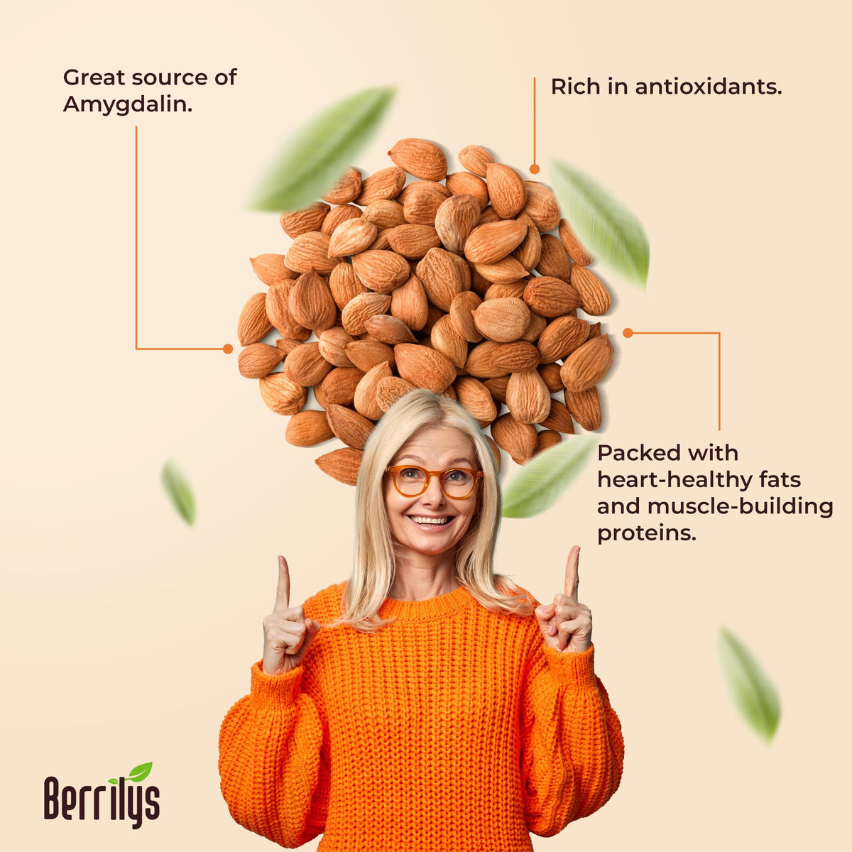 Berrilys Organic Bitter Apricot Kernels – USDA Organic, Non-GMO, 16 oz