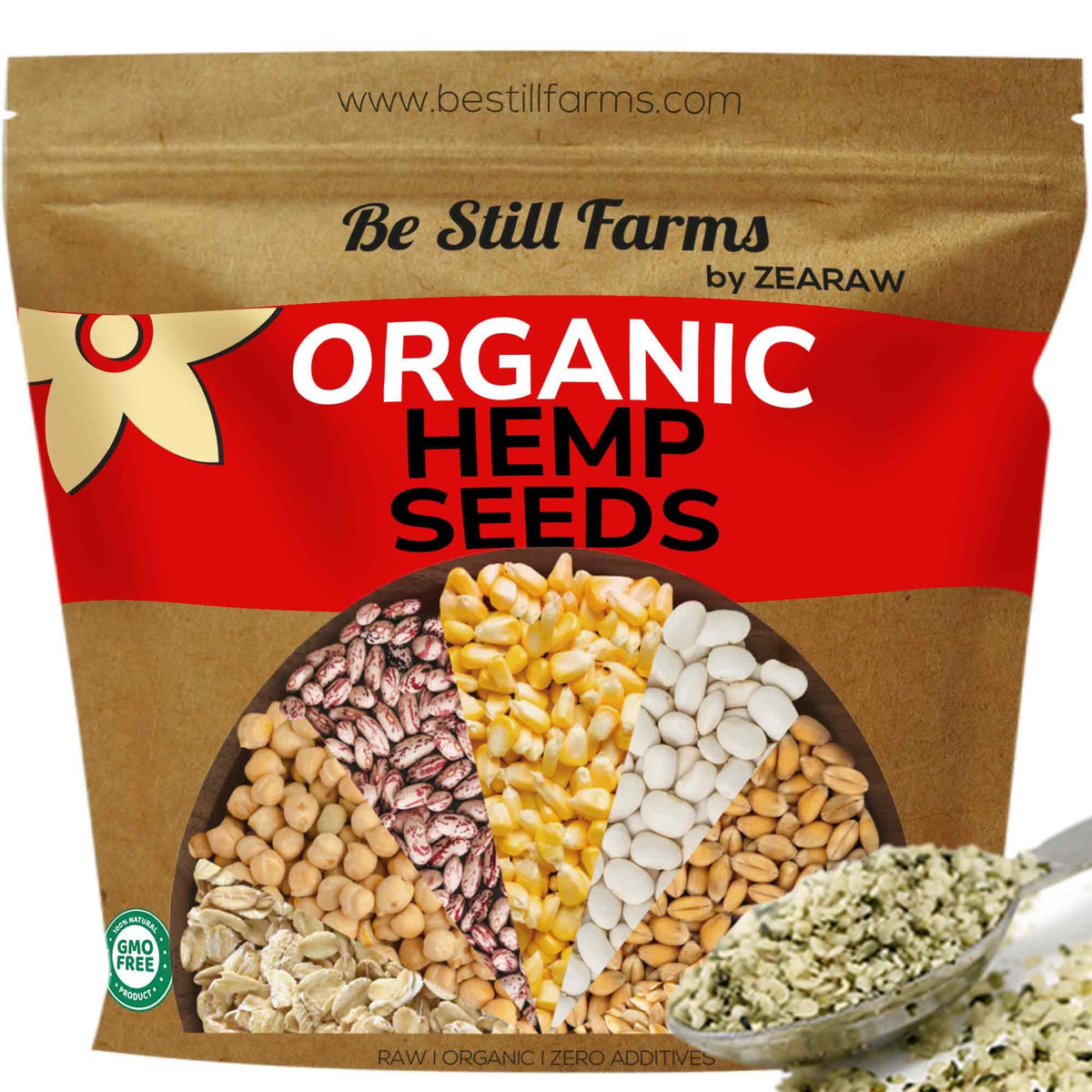 Be Still Farms Hemp Seeds Organic Bulk 2.8lb | Raw Shelled Hemp Seeds | Plant-Based Protein • USDA Organic • Non-GMO • Gluten Free • Vegan
