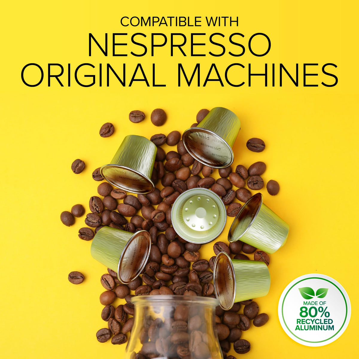 Bestpresso Organic USDA Coffee Pods for Nespresso Original Machines | 120 Pack, Naturally Balanced