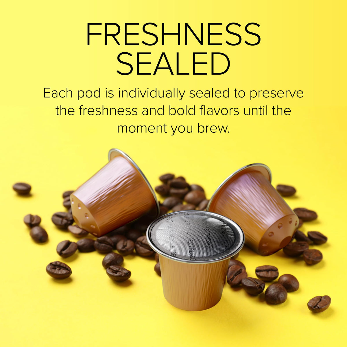 Bestpresso Organic USDA Coffee Pods for Nespresso Original Machines – 120 Count, Naturally Strong