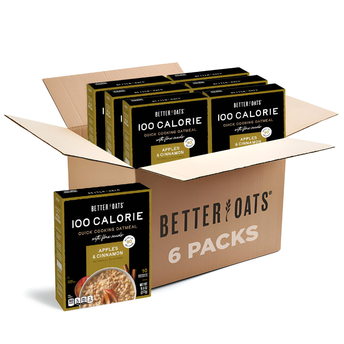 Better Oats 100 Calorie Apples and Cinnamon Oatmeal Packets — Box of 6
