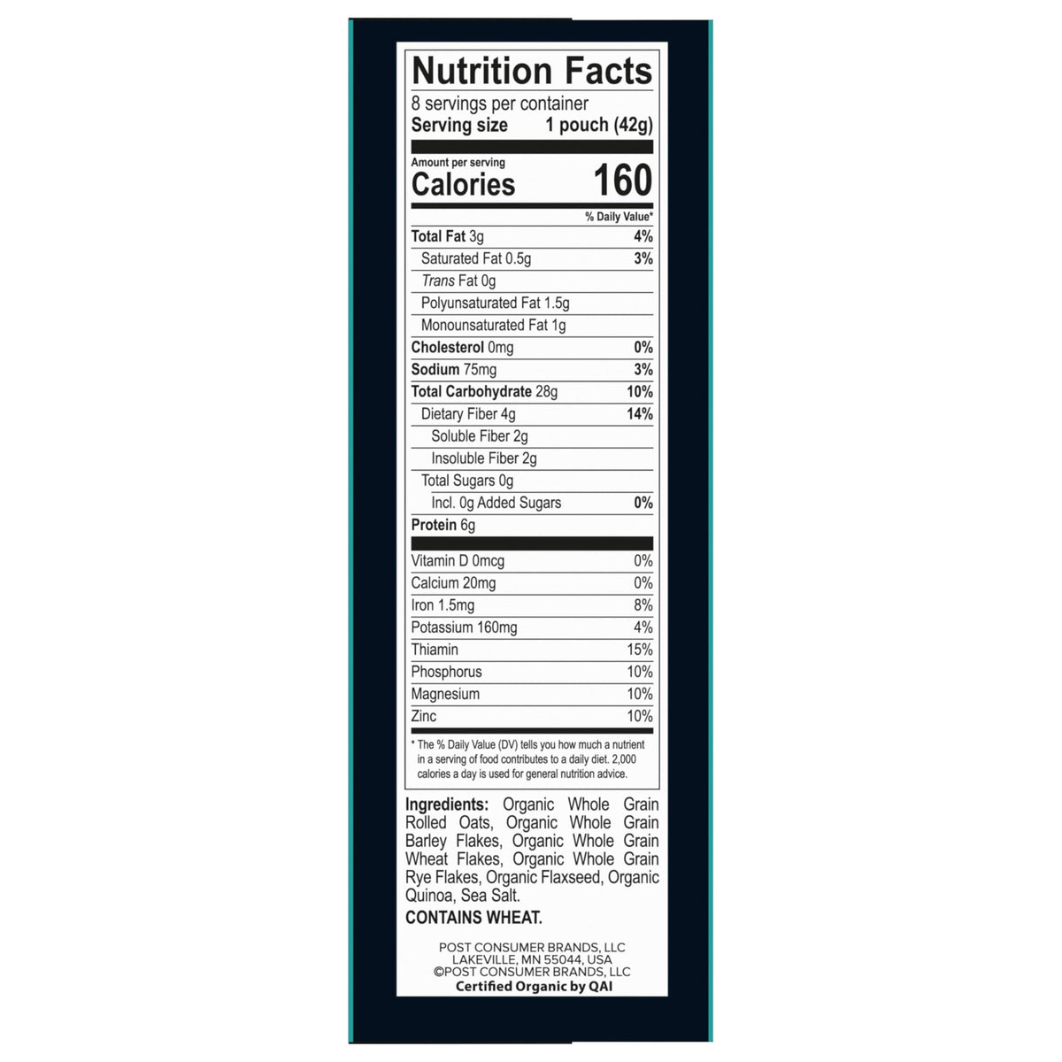 Better Oats Bare Organic Multigrain Hot Cereal Packets – Hearty Instant Oatmeal, USDA Organic, 6 Boxes of 8 Pouches