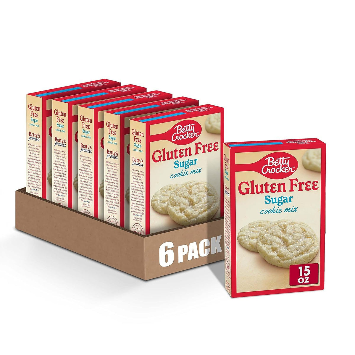 Betty Crocker Gluten Free Sugar Cookie Mix – 15 oz (6-Pack) | Quick, Family-Friendly Baking