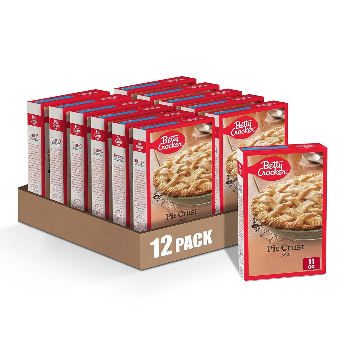 Betty Crocker Pie Crust Mix – Makes Two 9-Inch Crusts, 11 oz (Pack of 12)