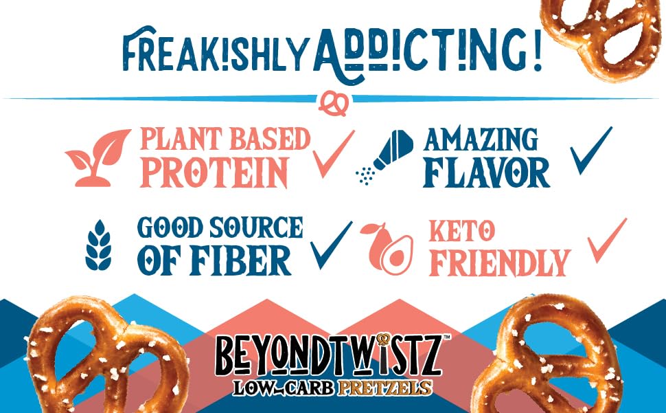 BeyondTwistz Low Carb Pretzels – Cheezy Street | 2g Net Carbs, 18g Protein | HealthSense Flour (Pack of 3)