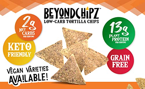 BeyondChipz Low Carb Tortilla Chips – Keto & Gluten Free, 5.3oz Bag, Pack of 4