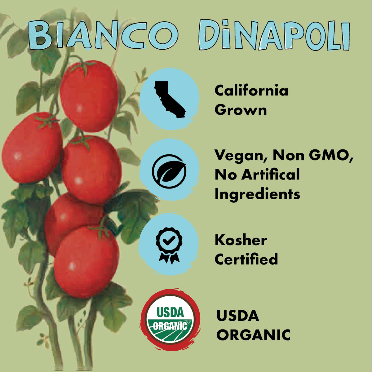 Bianco DiNapoli Organic Diced Tomatoes in Puree – Vine-Ripened CA, 14.5 oz, Pack of 12