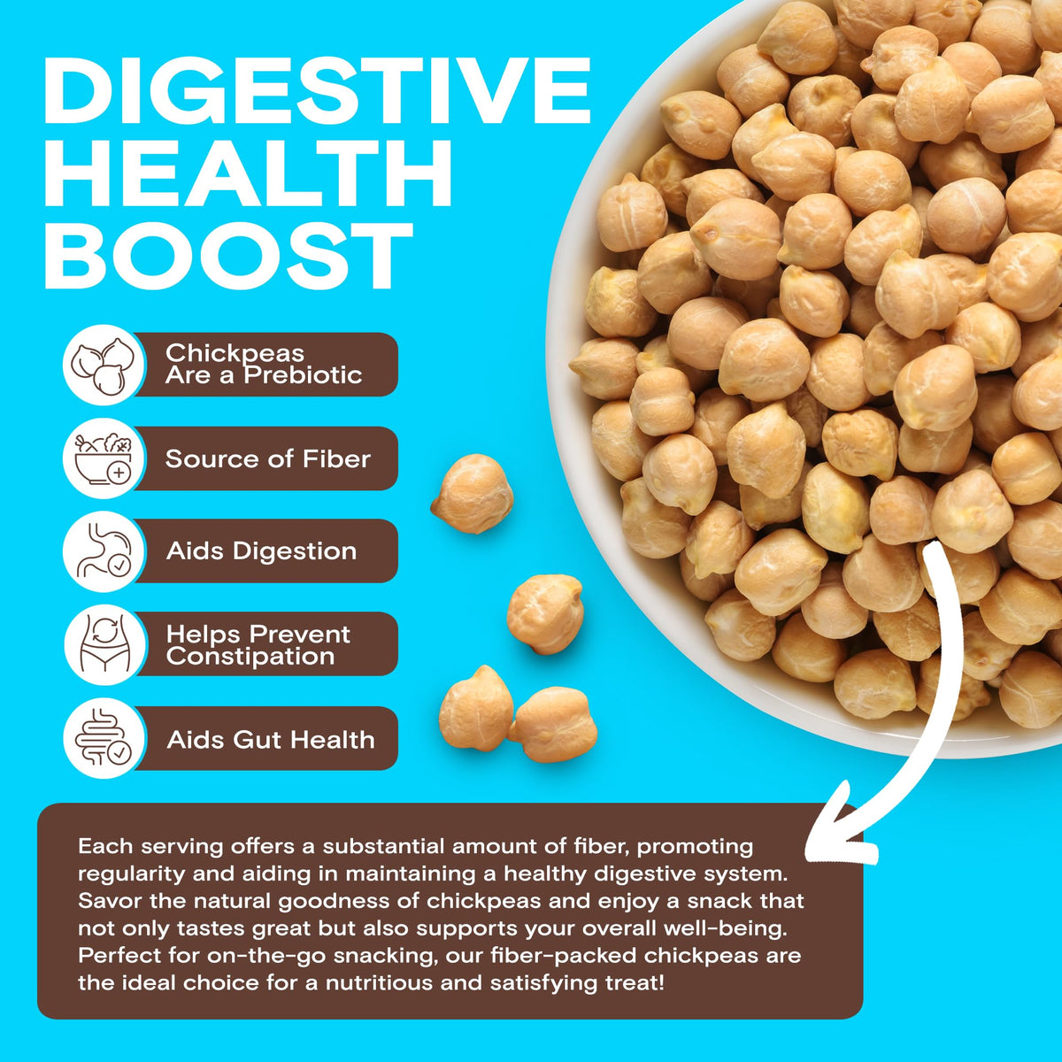 BIENA Chickpea Snacks – 6-Pack Roasted Chickpeas, High Fiber Vegan Protein