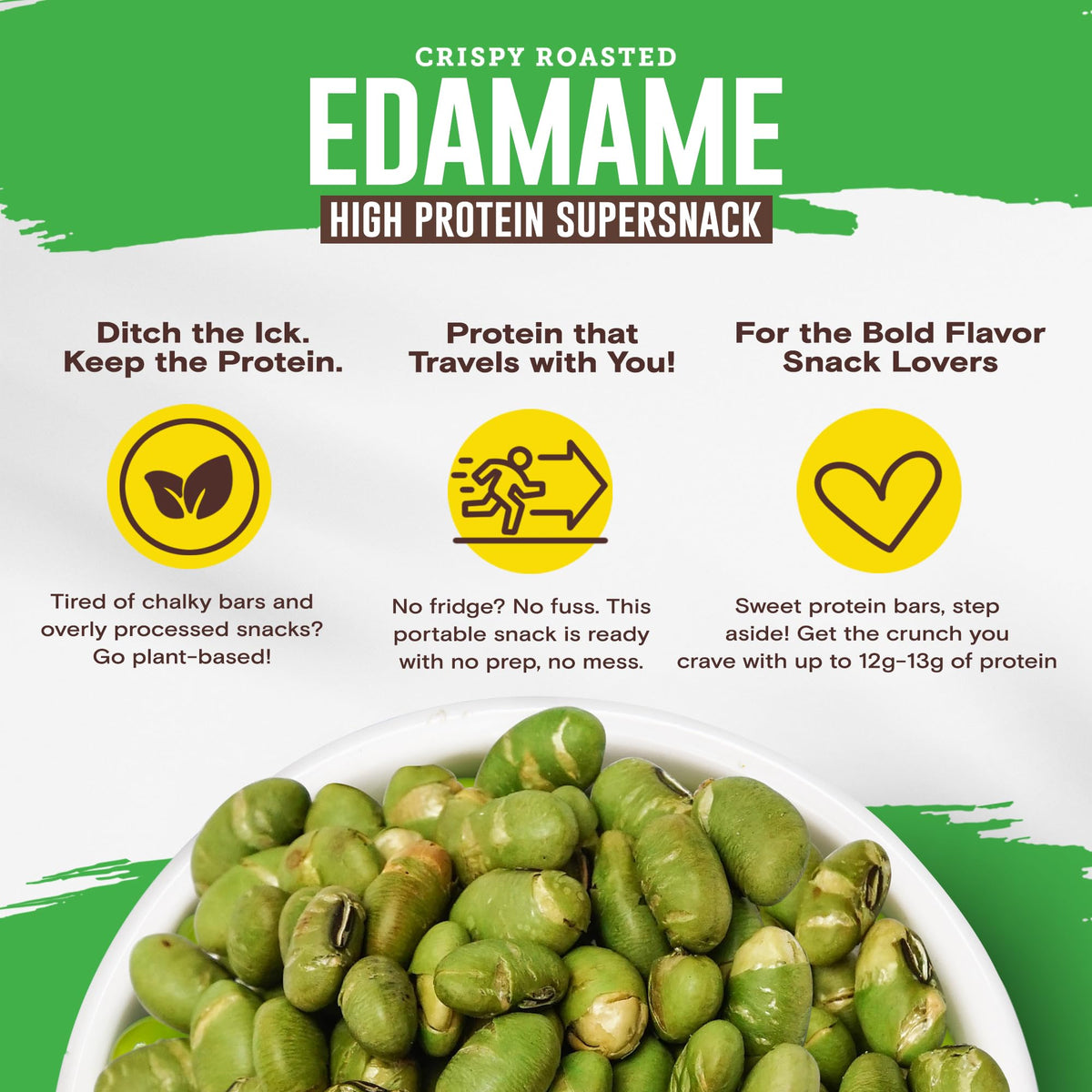 BIENA Crispy Roasted Edamame Snack — 12-13g Protein per Serving, Avocado Oil, 18-Pack Variety (Gluten-Free, Vegan)