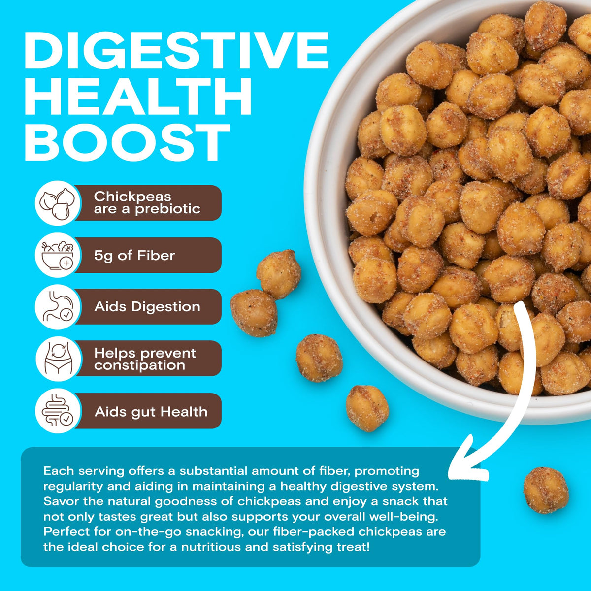 BIENA Rockin’ Ranch Chickpeas – 8-Pack Crunchy Roasted Chickpeas, High Fiber & Vegan Protein