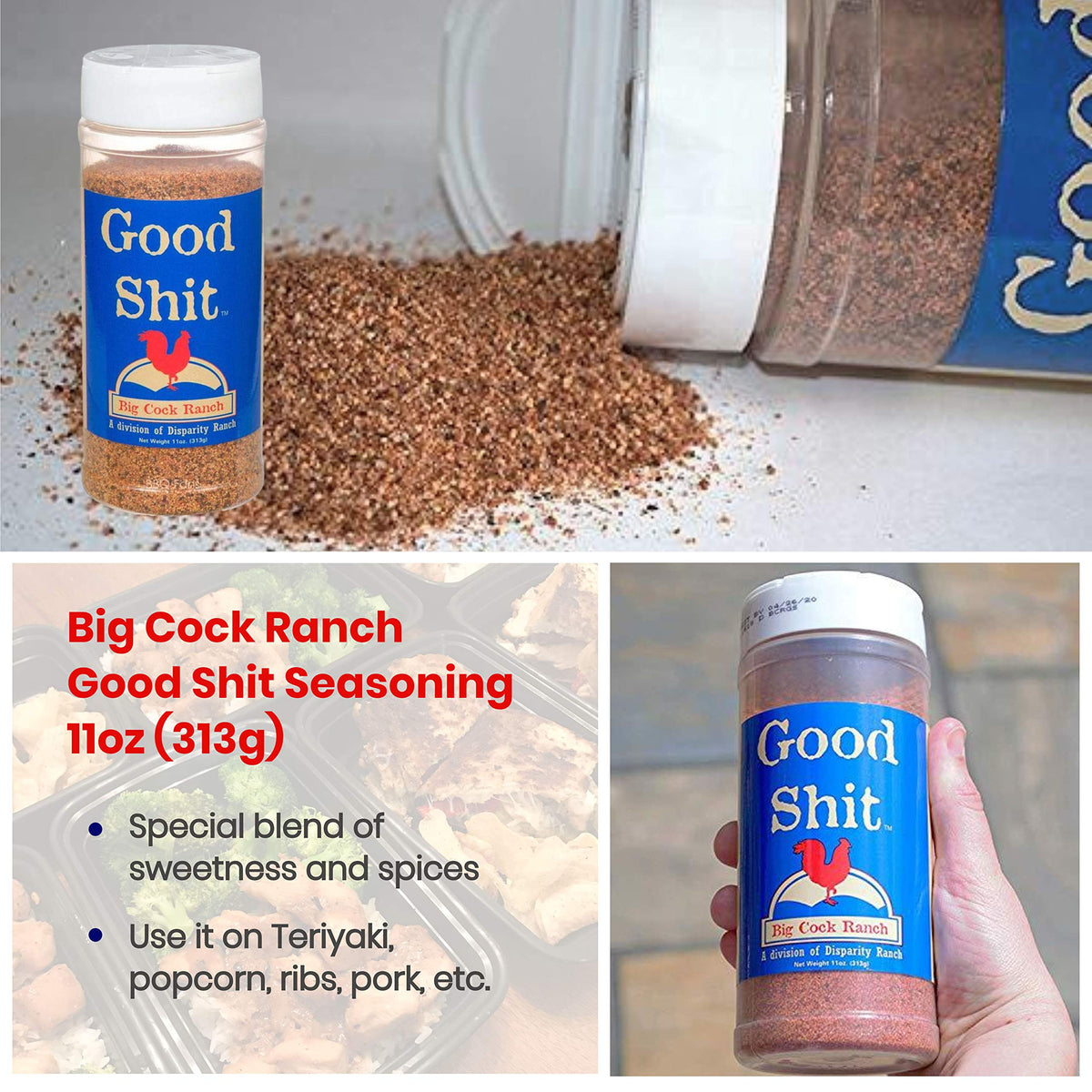 Big Cock Ranch Gourmet Seasoning Bundle – Gluten-Free, No MSG, 4 Flavors