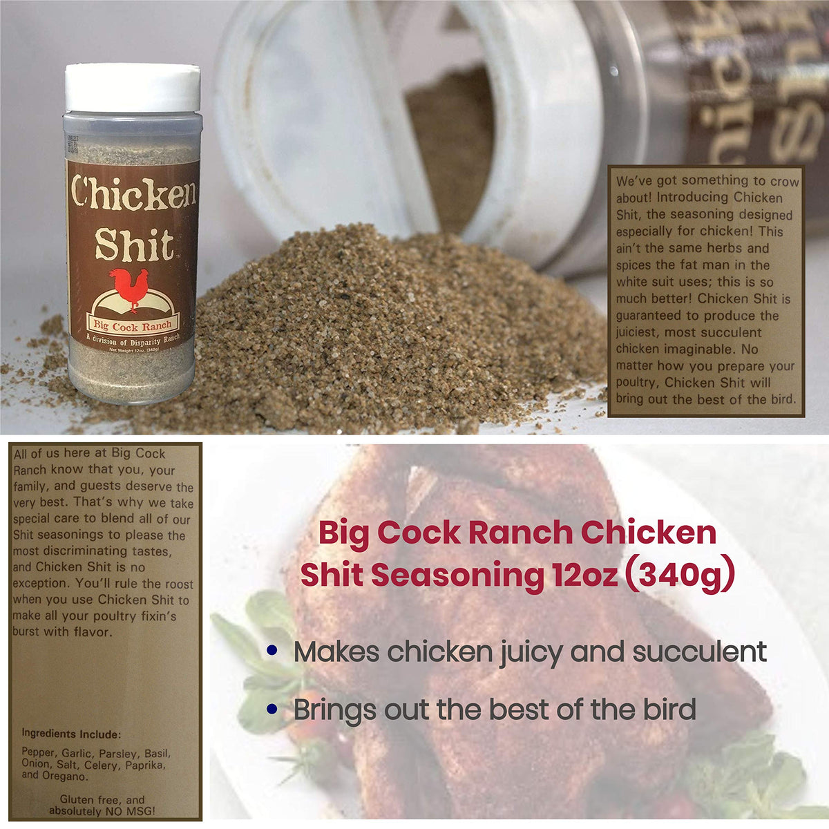 Big Cock Ranch Gourmet Seasoning Bundle – Gluten-Free, No MSG, 4 Flavors