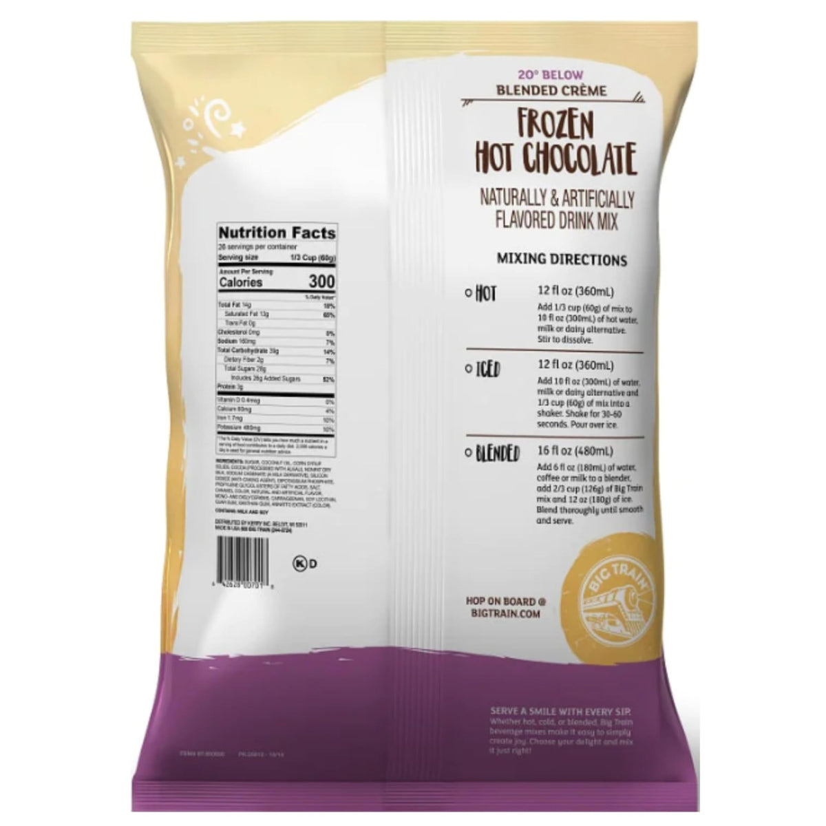 Big Train 20 Below Frozen Hot Chocolate Beverage Mix – 3.5 lb
