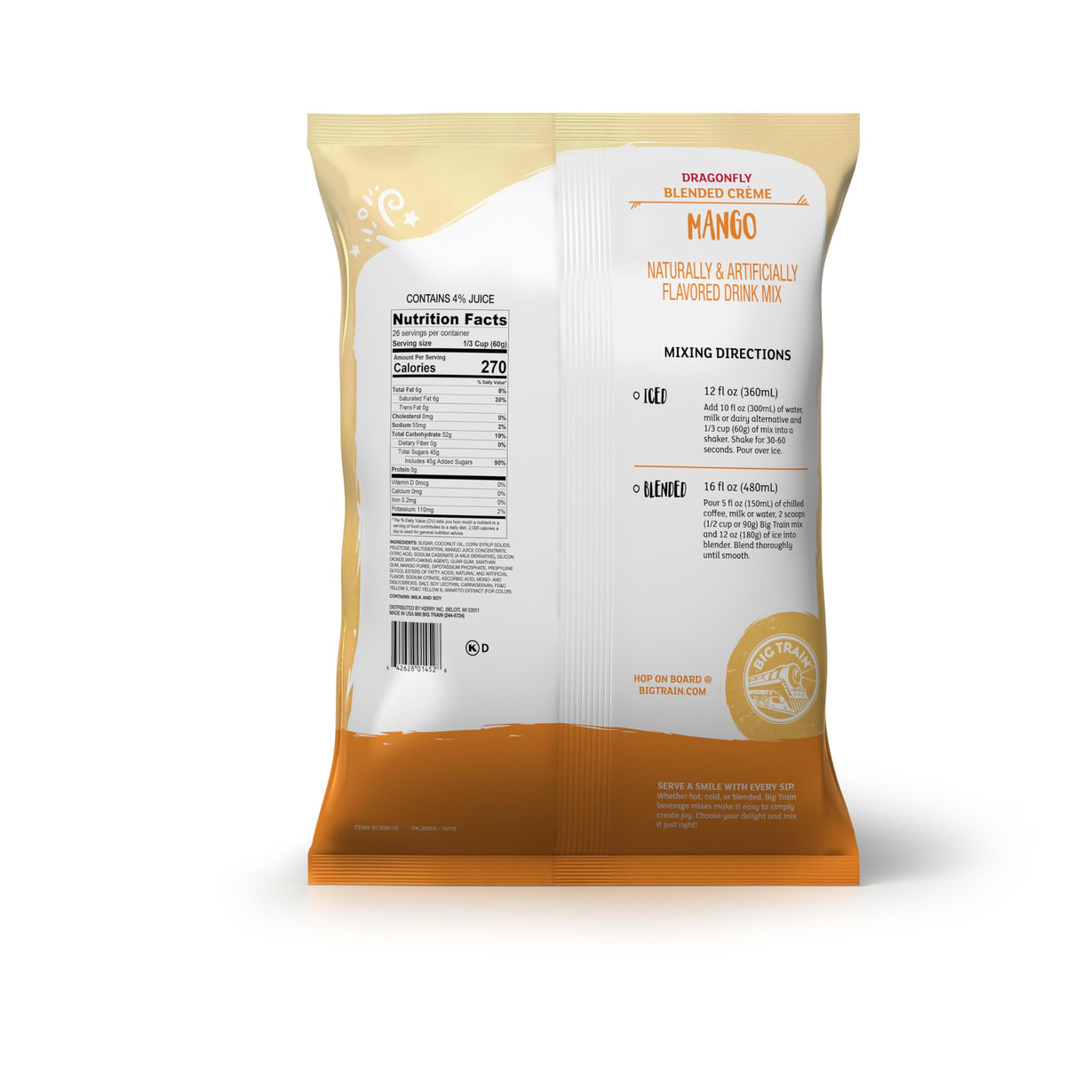 Big Train Dragonfly Mango Blended Crème Mix – 3.5 lb