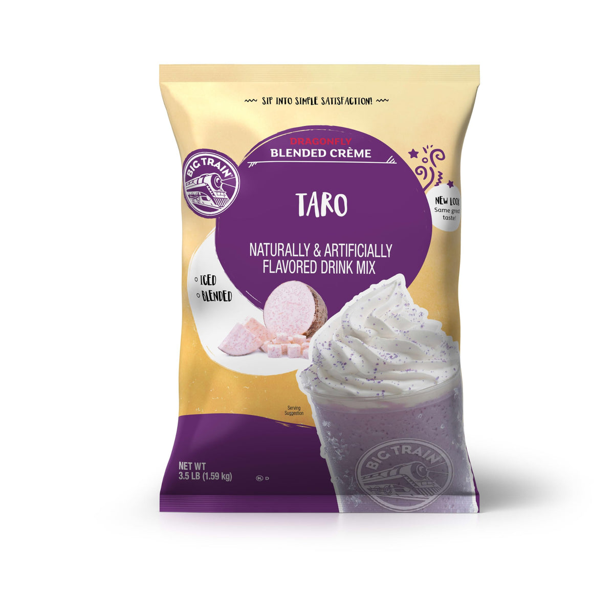 Big Train Dragonfly Taro Blended Crème Frappe Mix - 3.5 lb (Packaging May Vary)