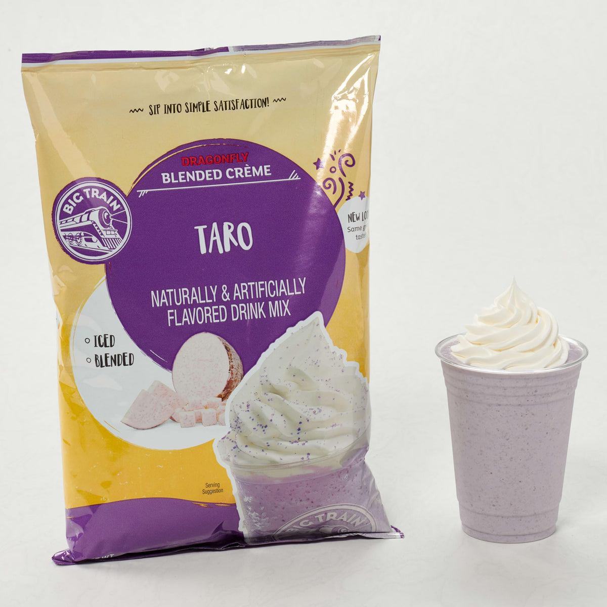 Big Train Dragonfly Taro Blended Crème Frappe Mix - 3.5 lb (Packaging May Vary)