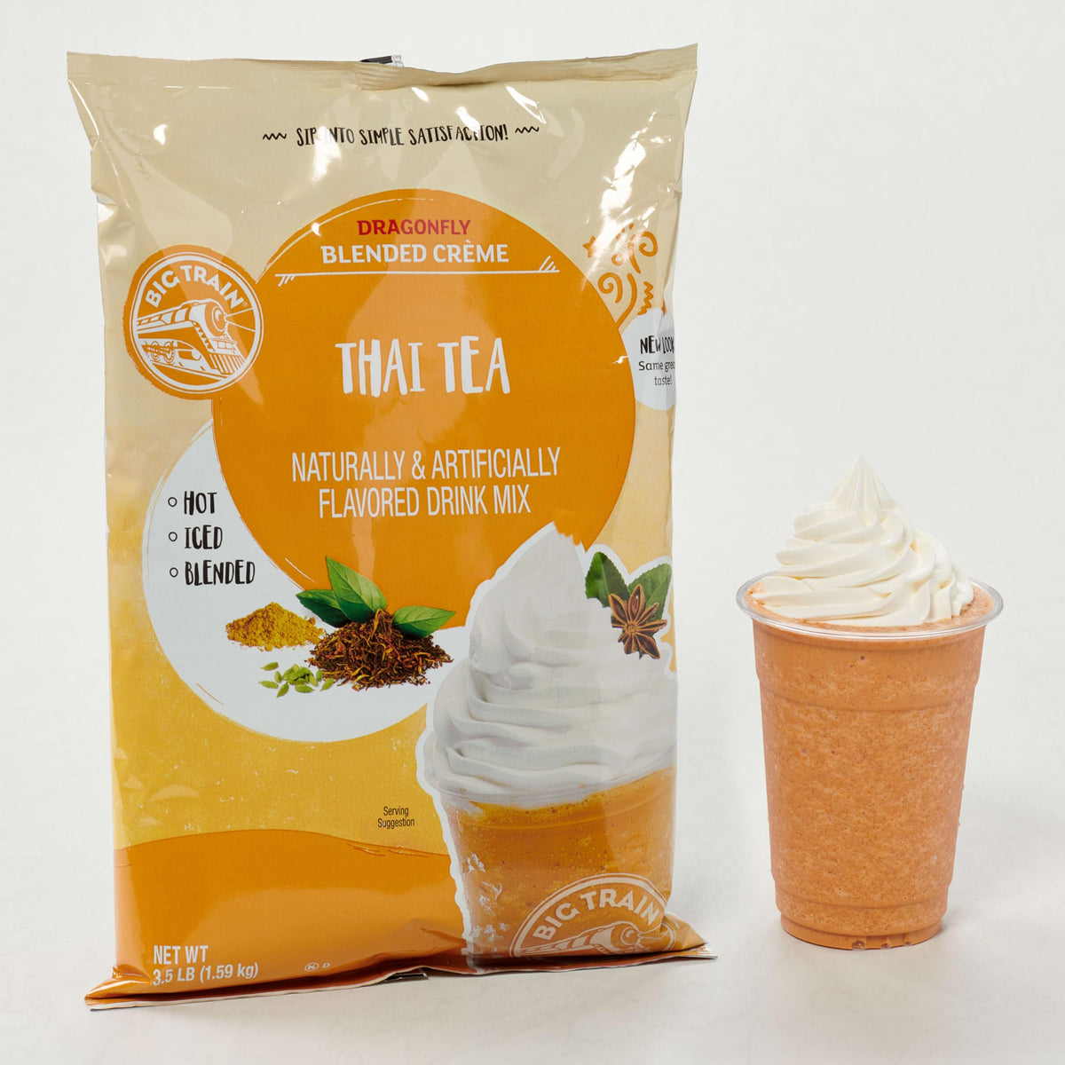 Big Train Dragonfly Thai Tea Blended Creme Beverage Mix, 3.5 lb