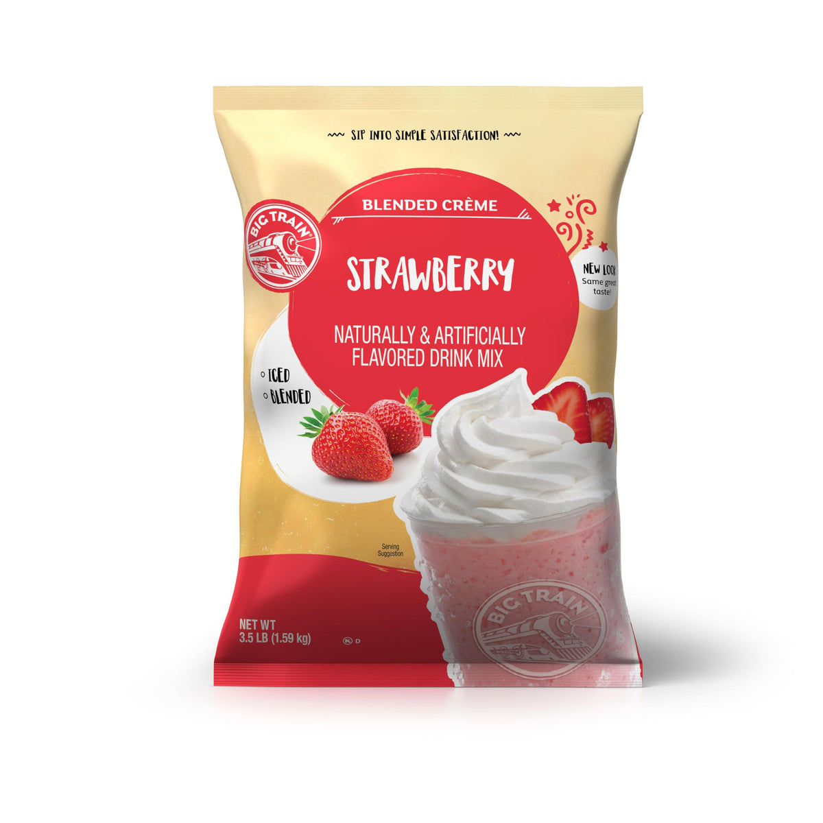 Big Train Strawberry Blended Crème Beverage Mix — 3.5 lb Pack