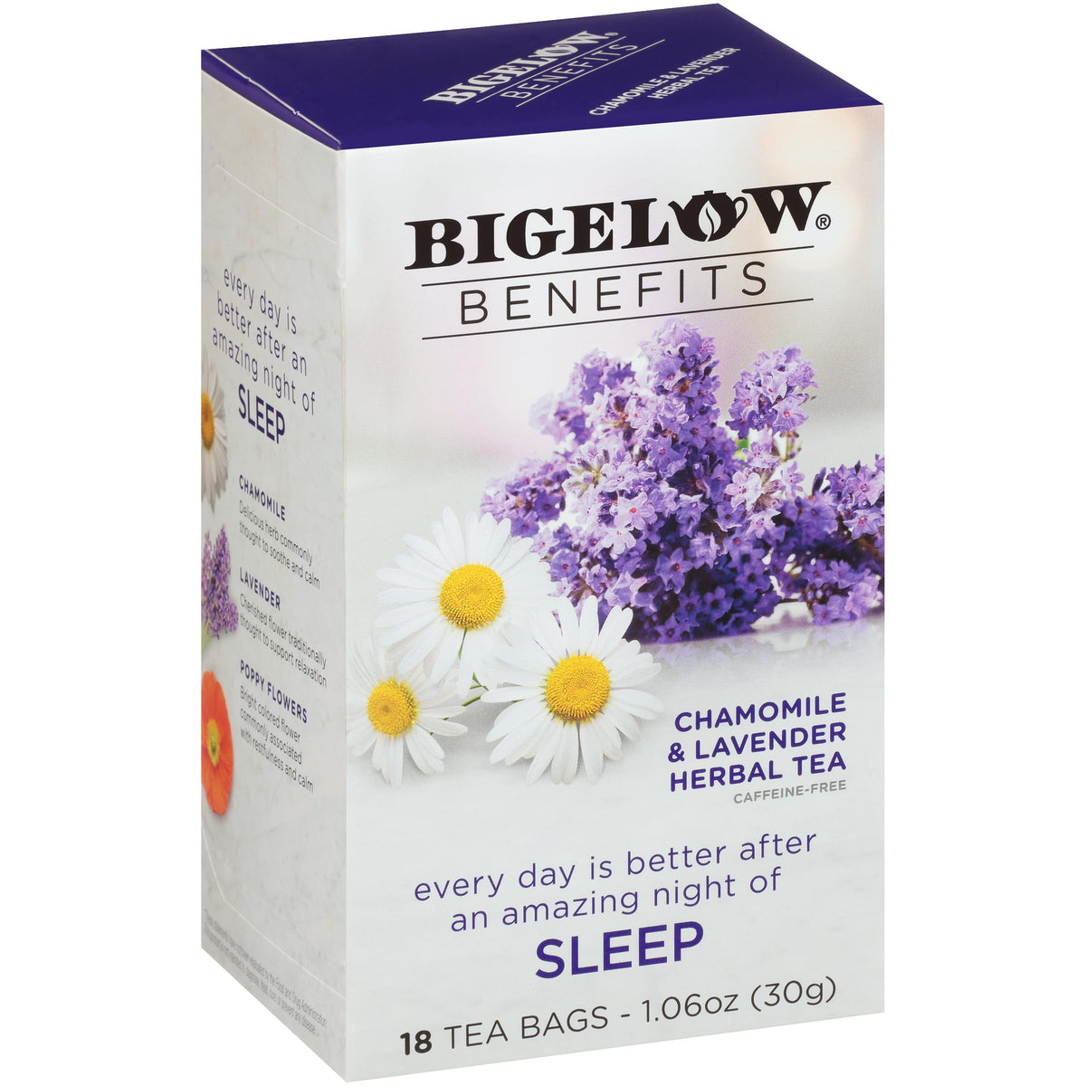 Bigelow Benefits Sleep Chamomile Lavender Herbal Tea - Caffeine Free, 108 Tea Bags (6 Pack)
