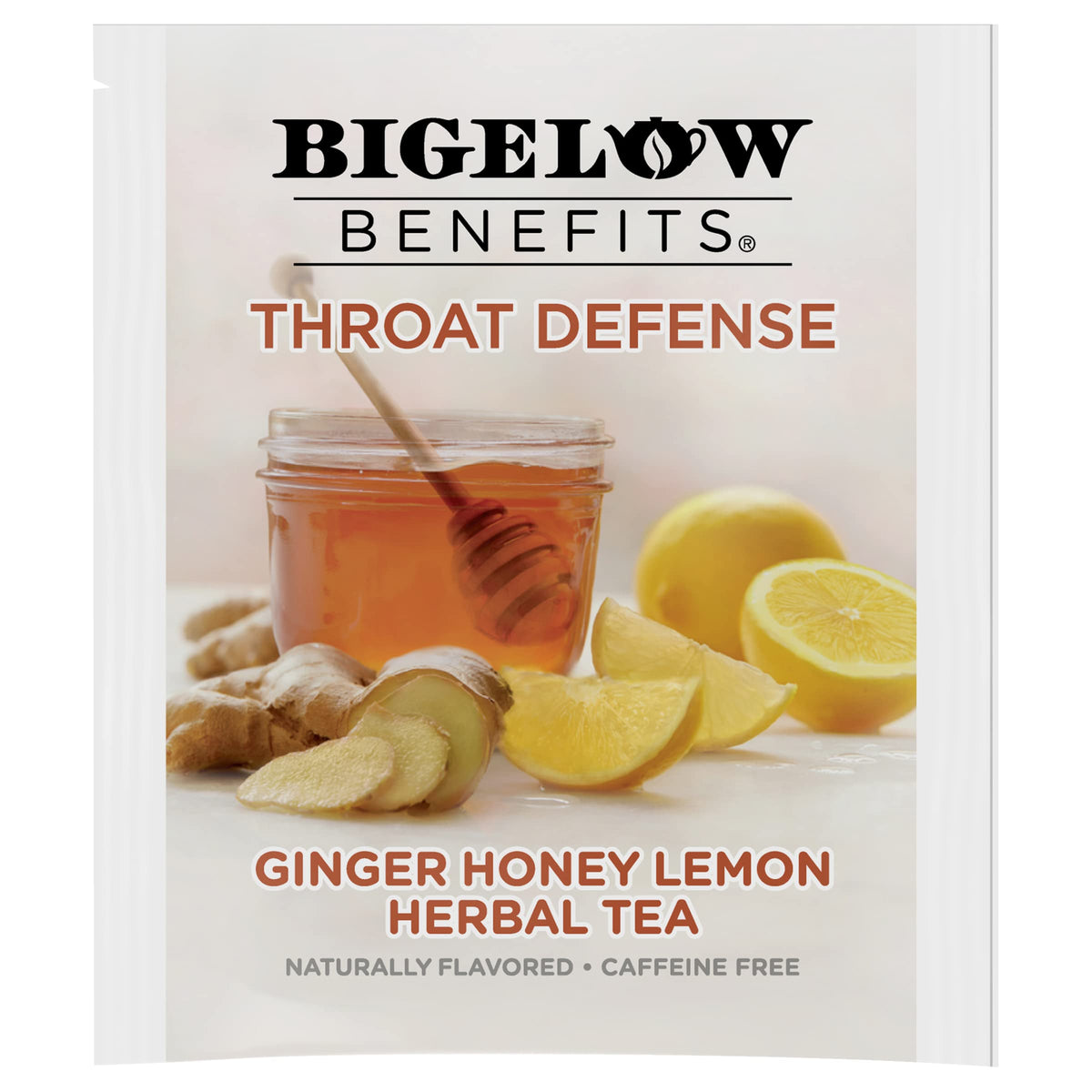 Bigelow Benefits Throat Defense Ginger Honey Lemon Herbal Tea - 108 Bags (Pack of 6) | Gluten-Free & Kosher