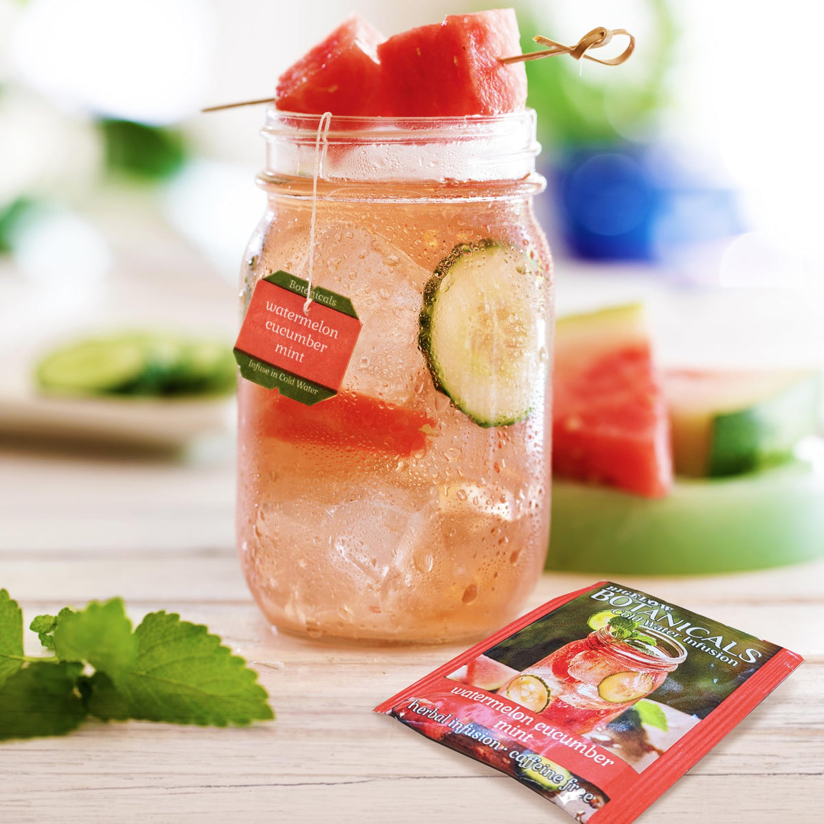 Bigelow Botanicals Cold Water Infusion Watermelon Cucumber Mint – Caffeine Free Herbal Tea (108 Bags, Pack of 6)