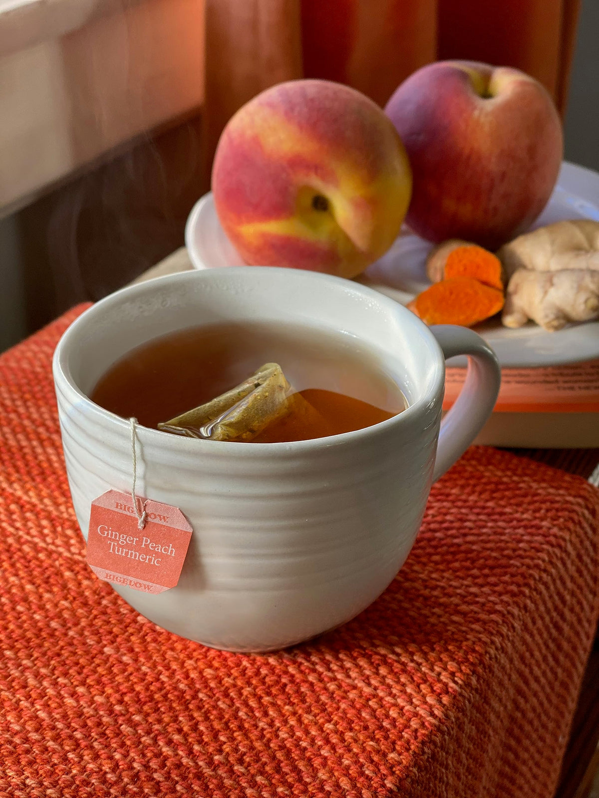 Bigelow Tea Ginger Peach Turmeric Herbal Tea - Caffeine Free, 108 Bags (Pack of 6)