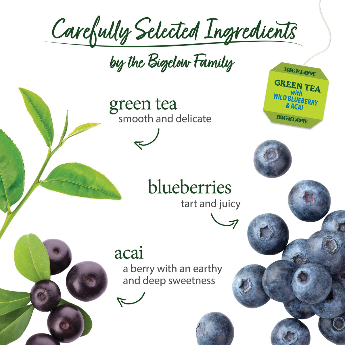 Bigelow Tea Green Tea with Wild Blueberry & Acai – 120 Bags (Pack of 6)
