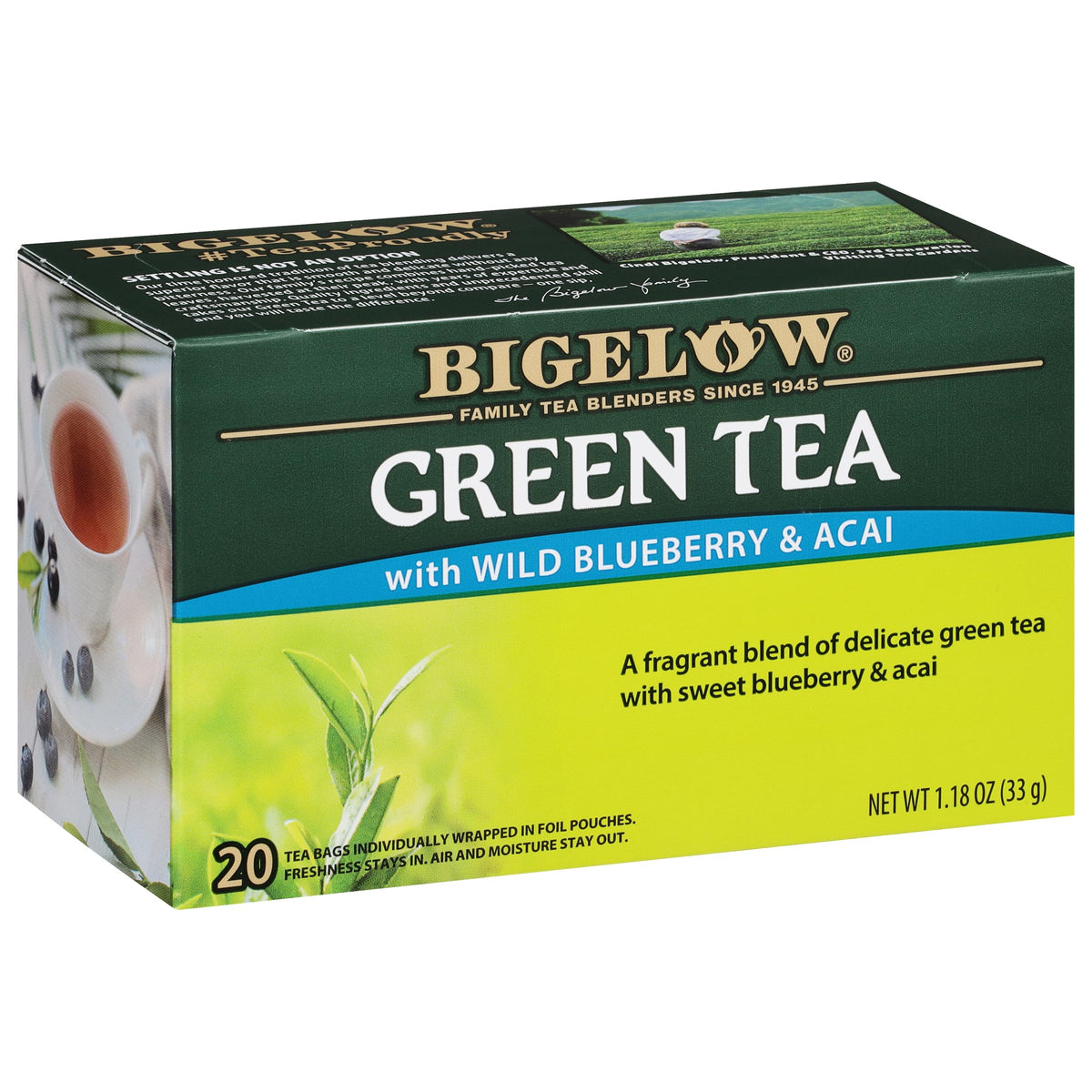 Bigelow Tea Green Tea with Wild Blueberry & Acai – 120 Bags (Pack of 6)