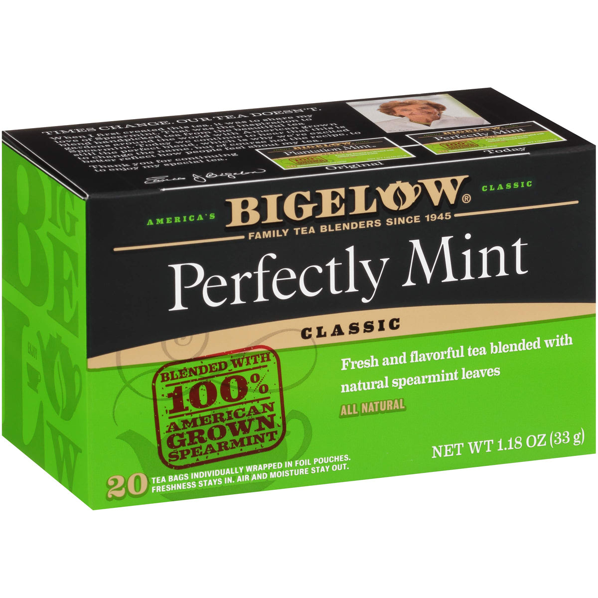 Bigelow Tea Perfectly Mint Black Tea - Spearmint, Caffeinated, 120 Bags (Pack of 6)