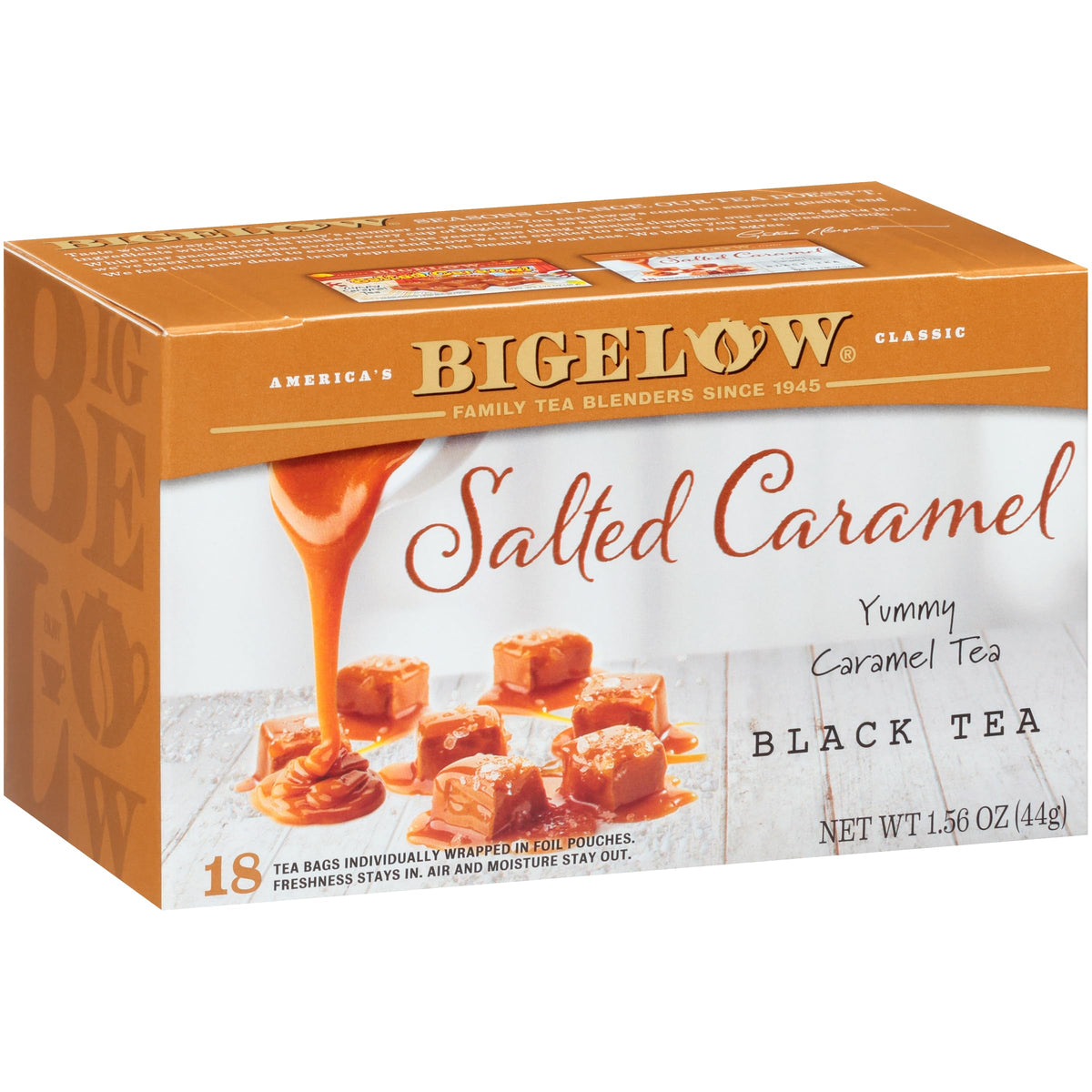 Bigelow Tea Salted Caramel Black Tea — Caffeinated Holiday Tea, 108 Bags (Pack of 6)