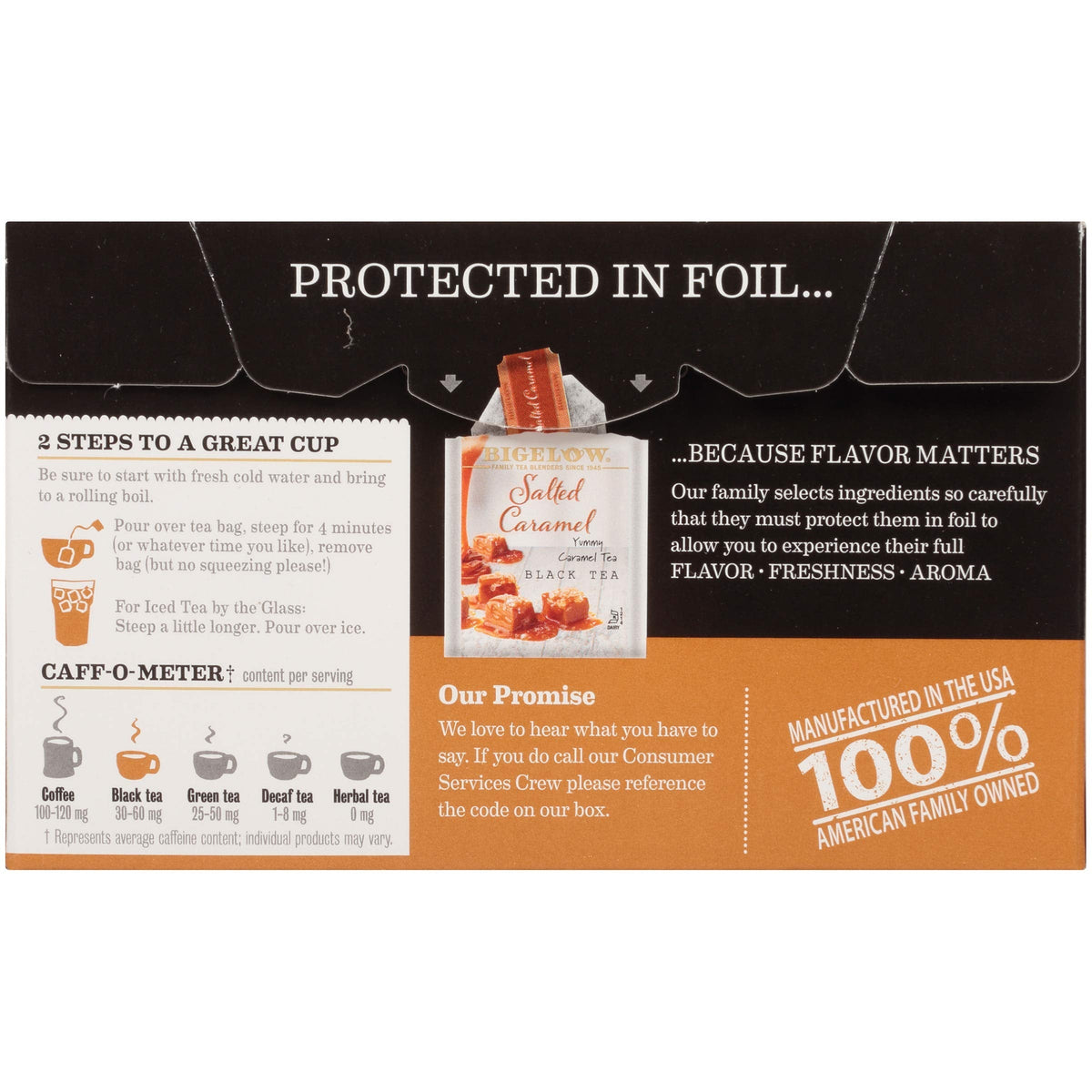 Bigelow Tea Salted Caramel Black Tea — Caffeinated Holiday Tea, 108 Bags (Pack of 6)