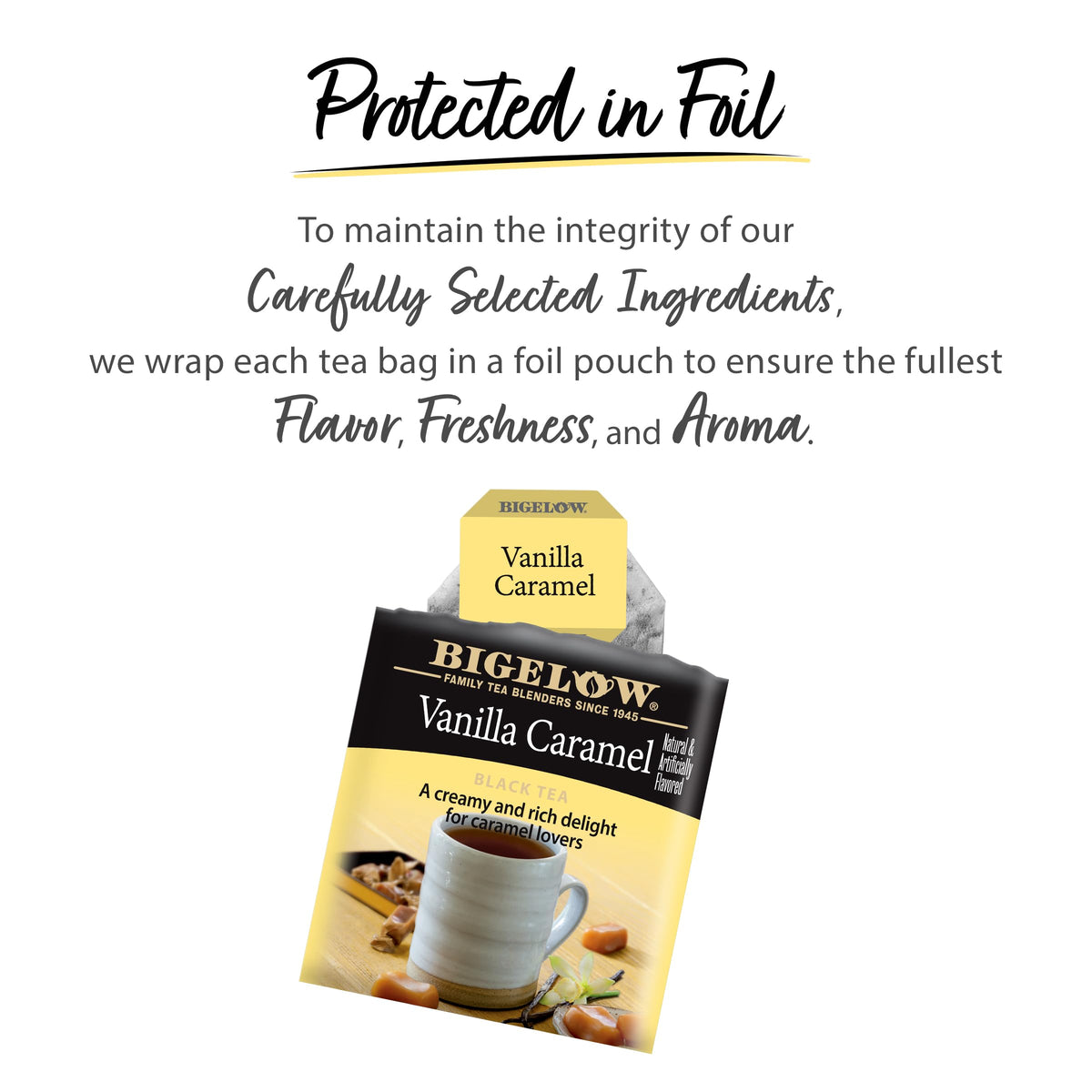 Bigelow Vanilla Caramel Black Tea – Calorie-Free, Aromatic Black Tea with Vanilla Caramel Flavor, 120 Tea Bags (Pack of 6)