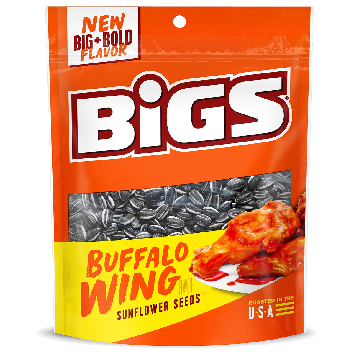 BIGS Buffalo Wing Sunflower Seeds, 5.35 oz, Pack of 12 – Bold Flavor and Crunch