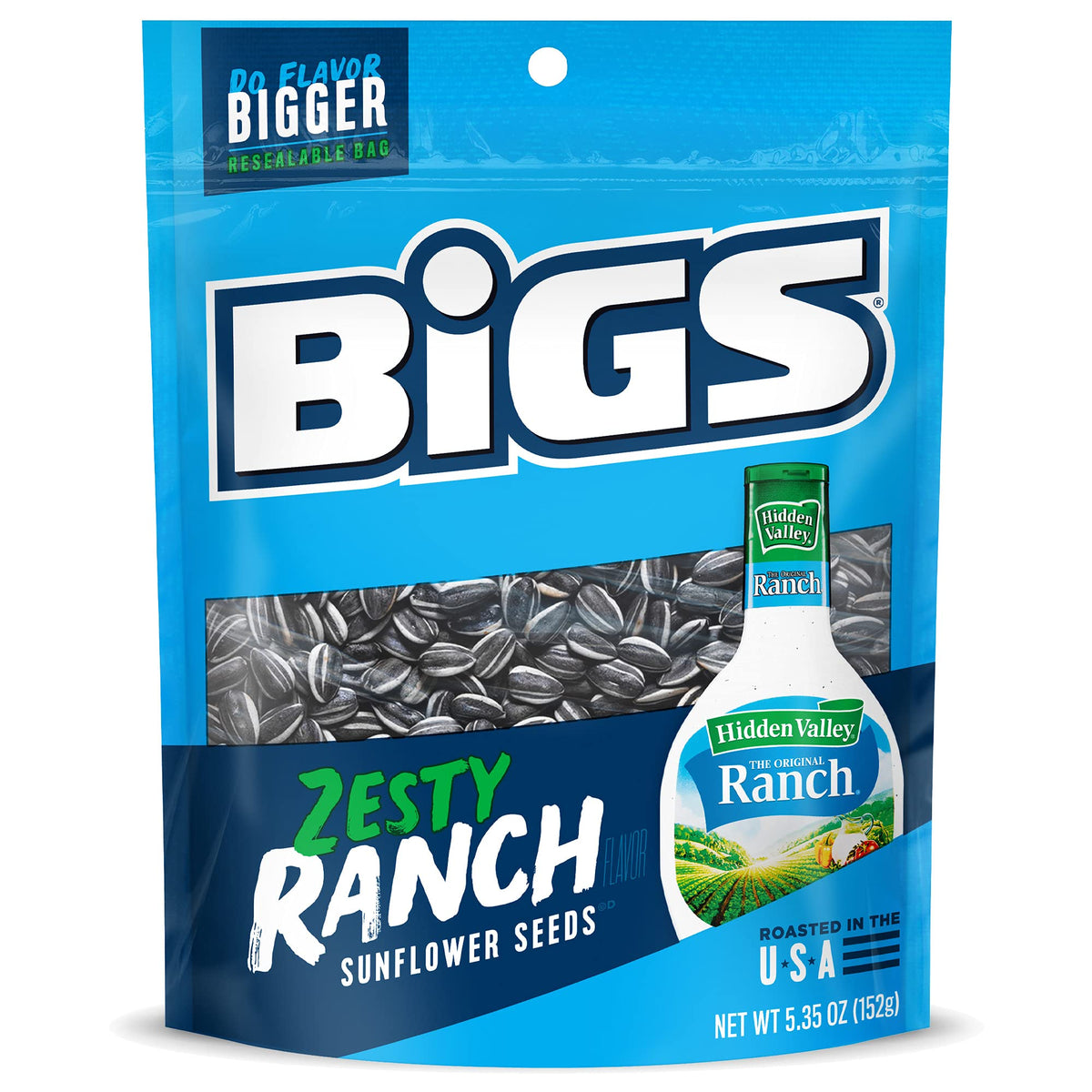 BIGS Hidden Valley Ranch Sunflower Seeds – 5.35 oz, Pack of 12 – USA-Grown, Keto-Friendly