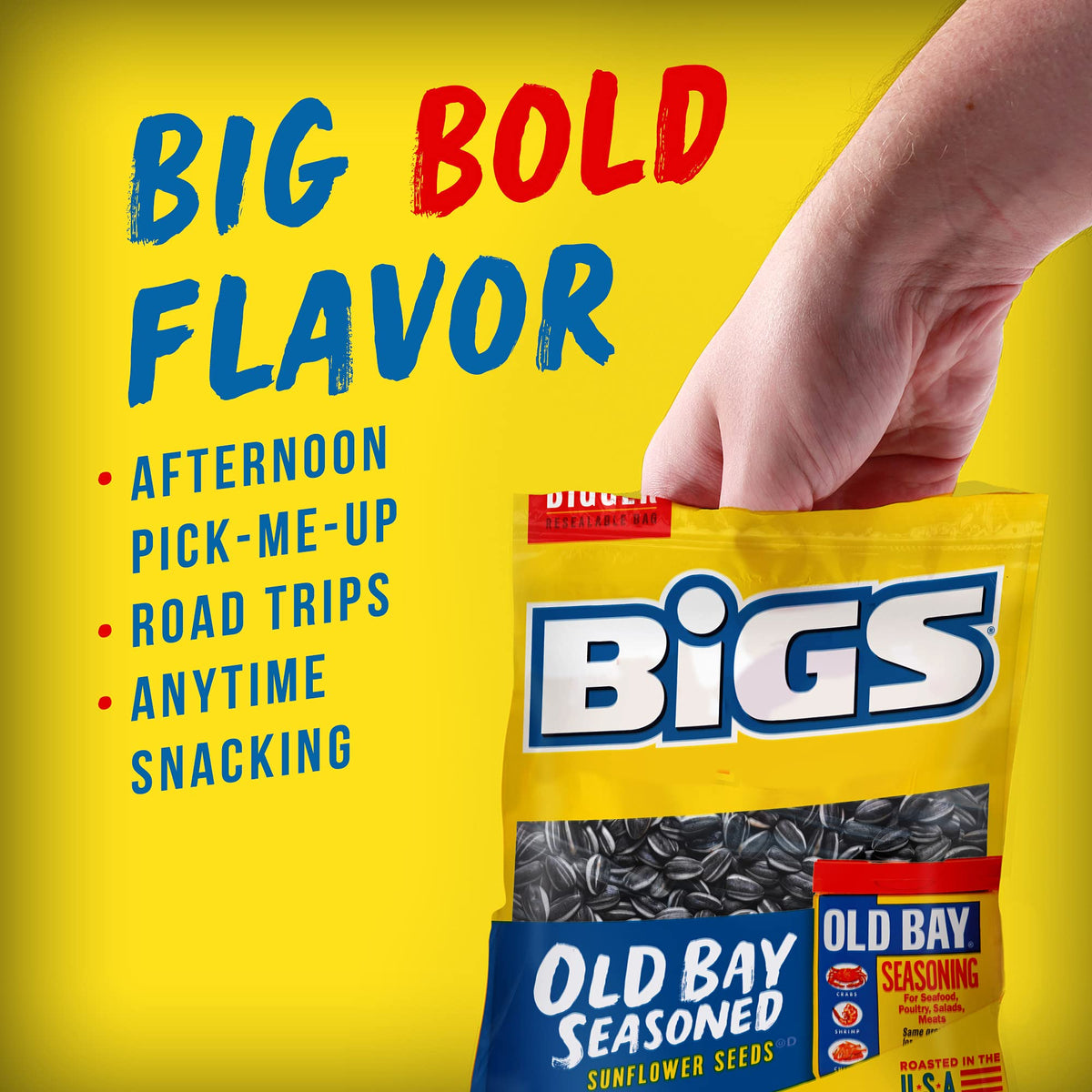BIGS Sunflower Seeds Old Bay Seasoned – 5.35 oz Pack of 12