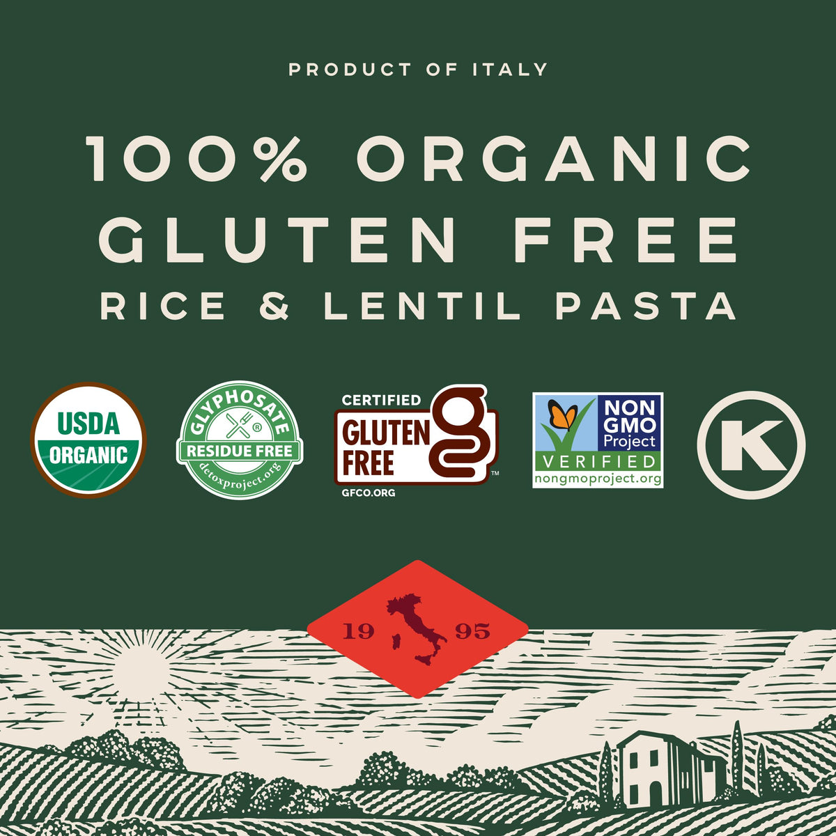 Bionaturae Gluten-Free Linguine Pasta – Rice & Lentil, 8g Protein, Non-GMO, Kosher, 12oz (4 Pack)