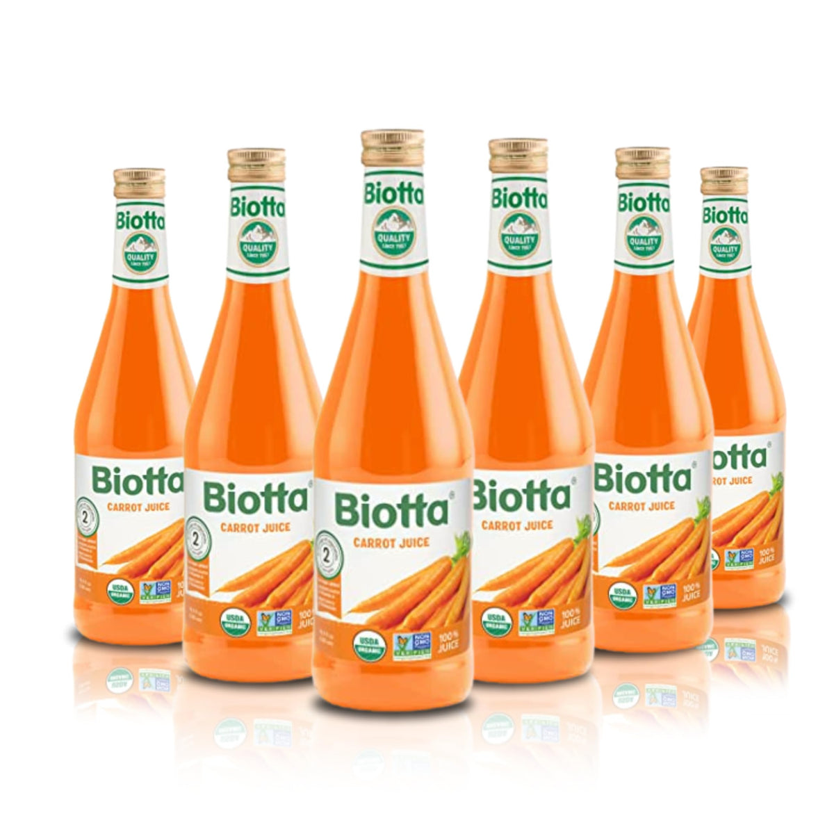 Biotta Organic Carrot Juice – 100% Veggie, Energy & Wellness (Pack of 6)