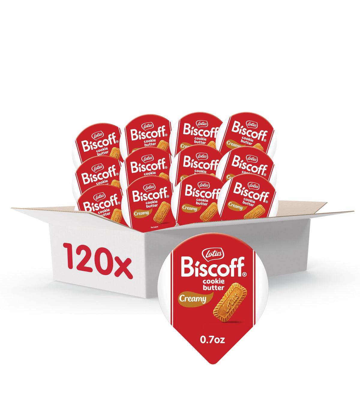 Lotus Biscoff Cookie Butter Spread Cups – Creamy, Vegan, Non-GMO, 120 x 0.7 oz