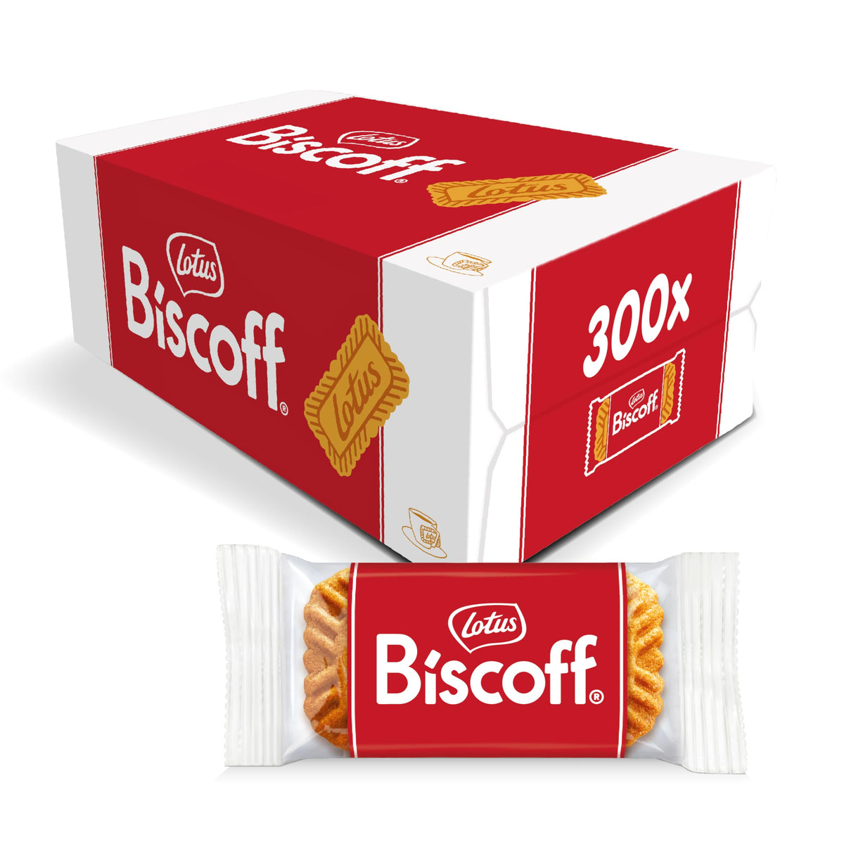 Lotus Biscoff Cookies – Caramelized Biscuit, 300-Pack, Vegan & Individually Wrapped