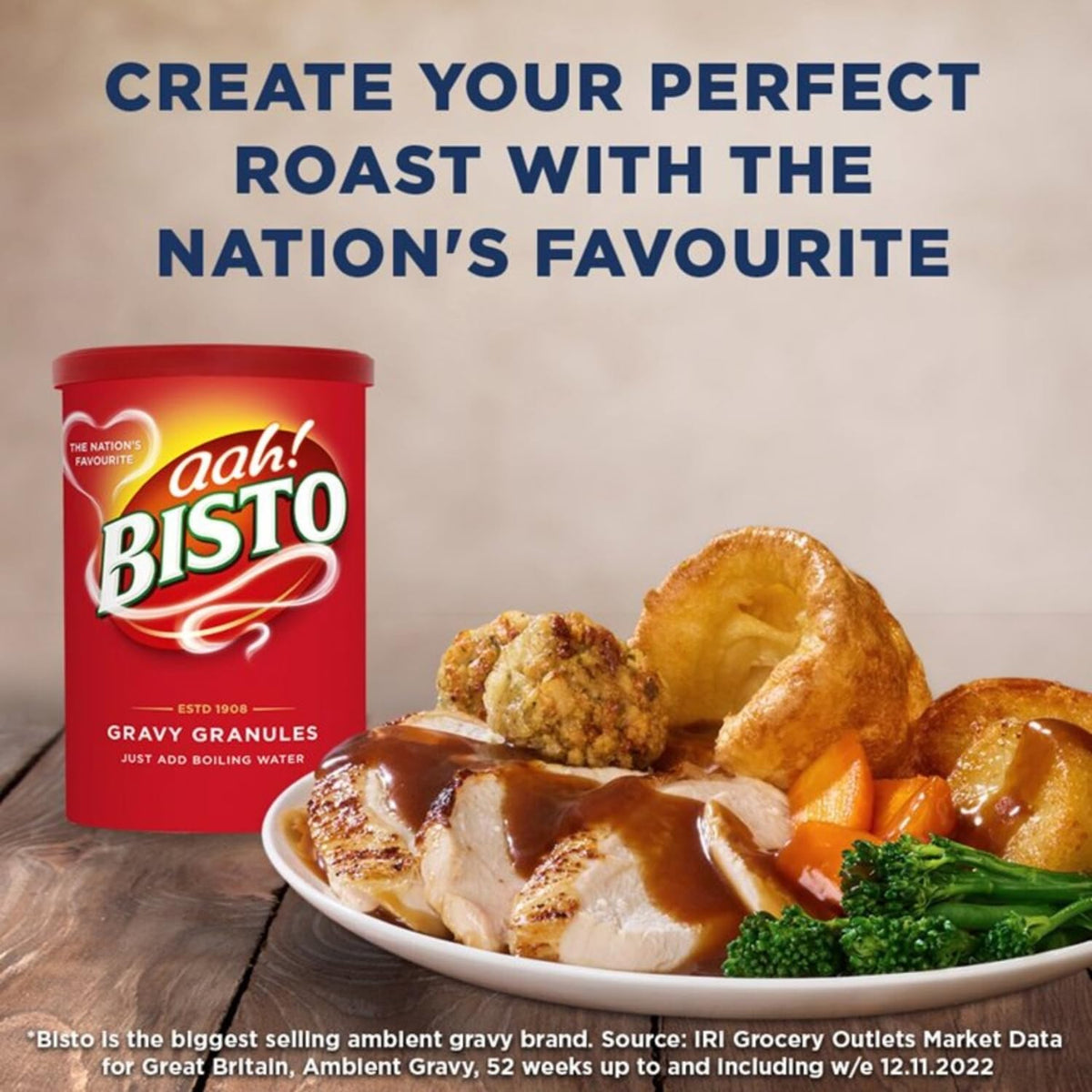 Bisto Gravy Granules – Rich Beef Gravy Mix, 4-Pack (5.9 oz each) for Roasts, Mashed Potatoes, and Comfort Dishes