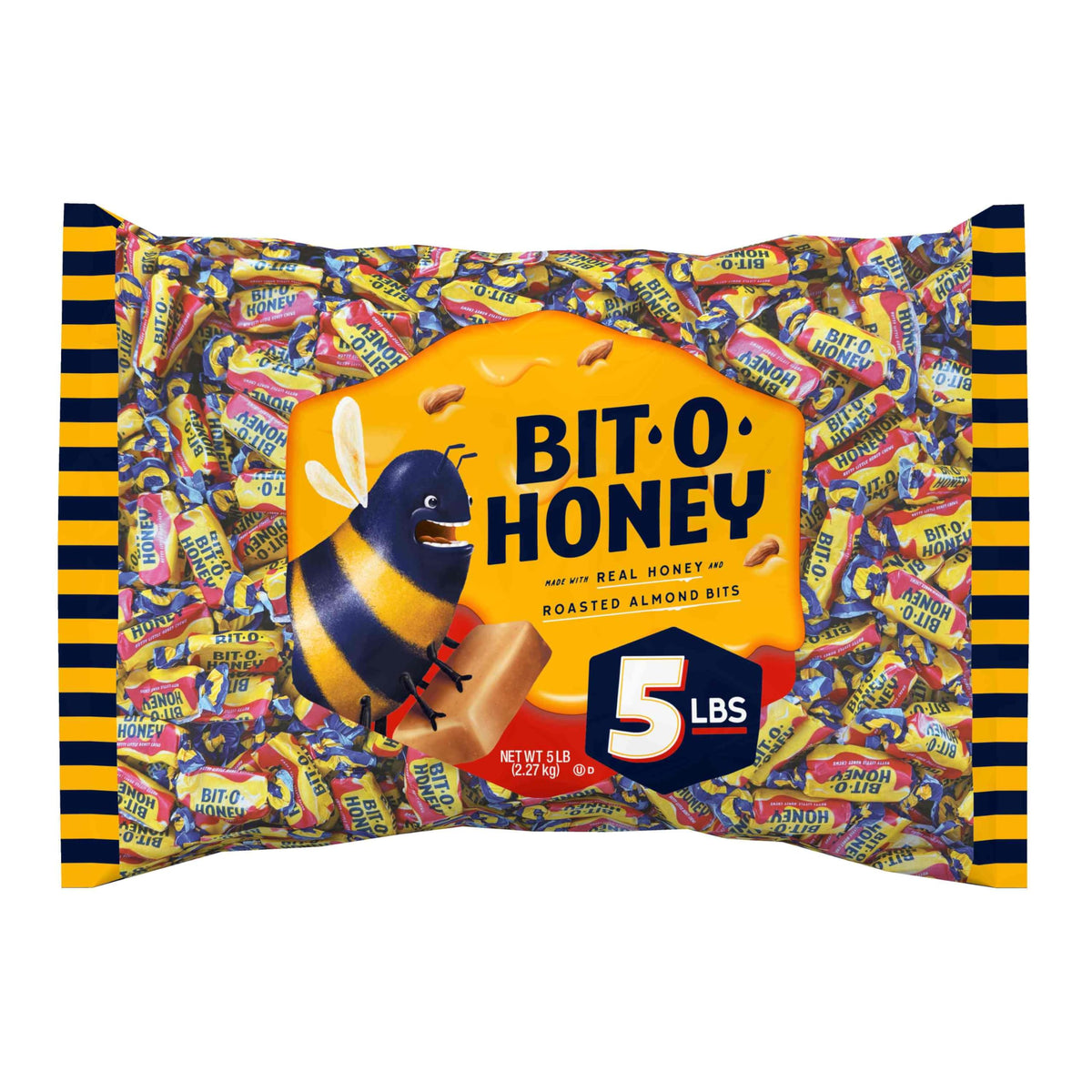 Bit-O-Honey Candy - Gluten-Free Honey Taffy with Roasted Almond Bits | 5 LBS Bulk